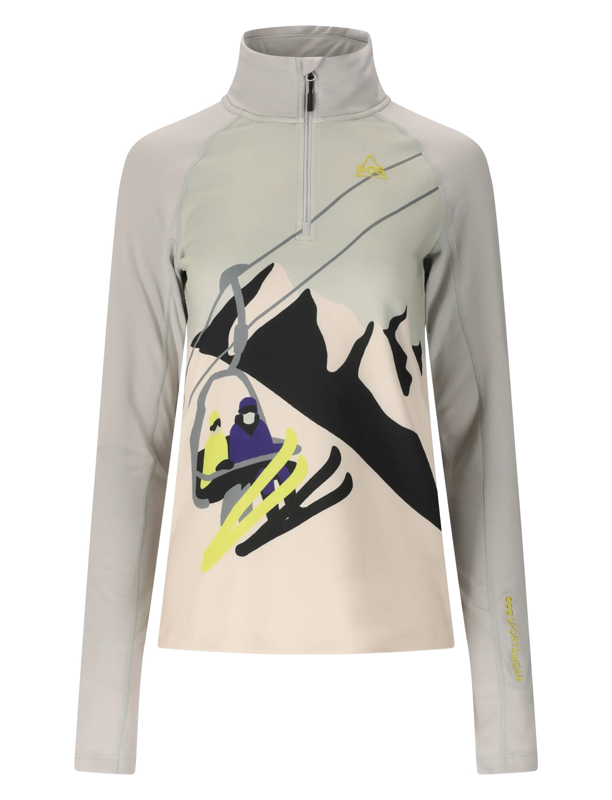SOS Stratos W Half Zip Printed Midlayer - Kleidung - HARBOR MIST / grey