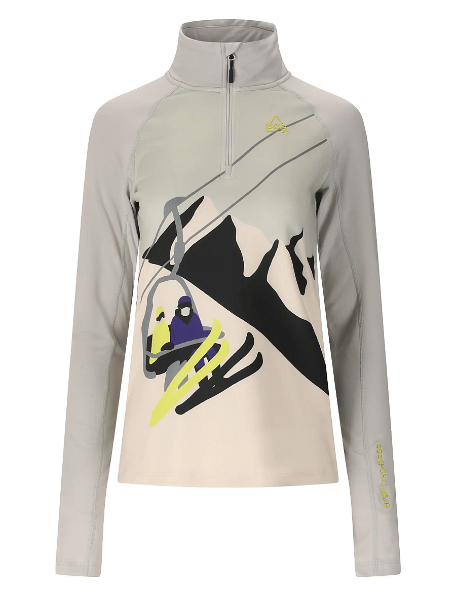 SOS - Stratos W Half Zip Printed Midlayer - harbor mist - 1