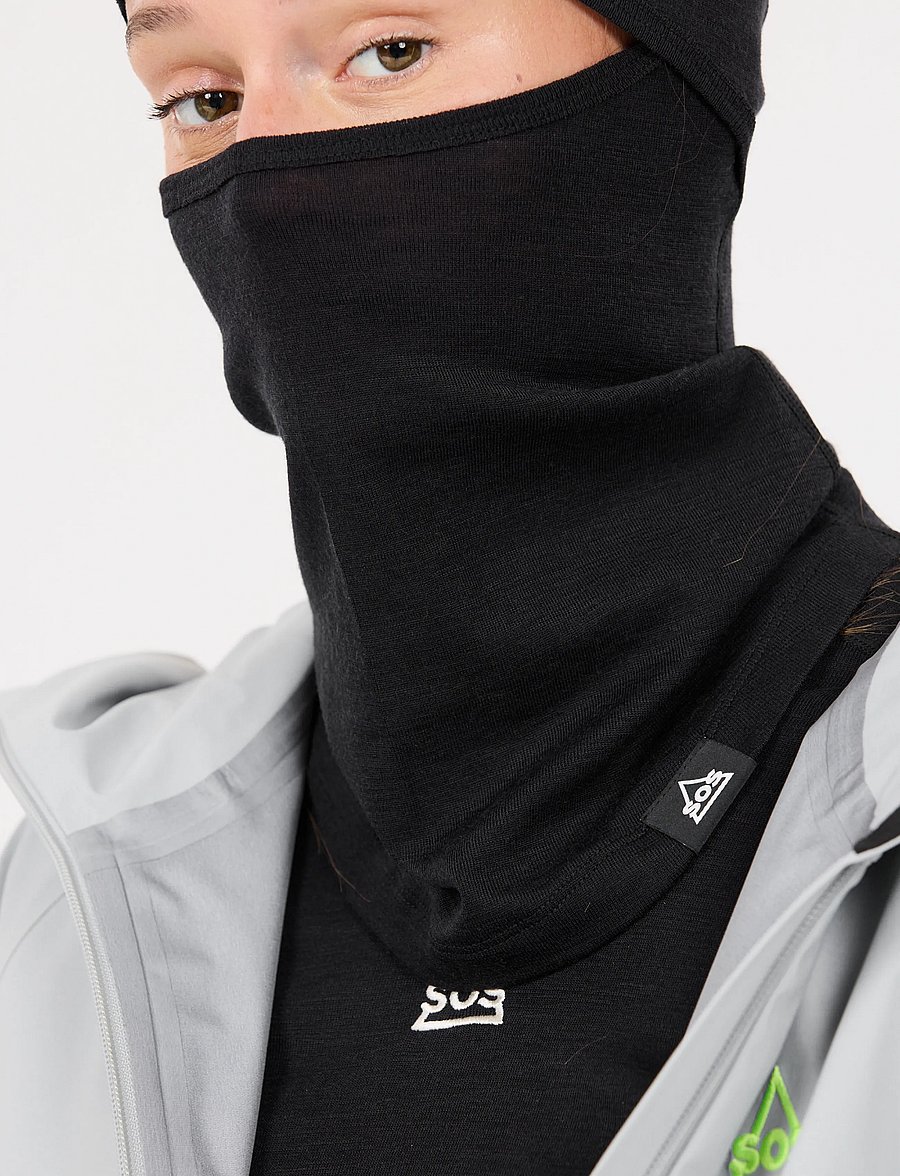 SOS - Polaris Merino Wool Balaclava - balaclava - black - 0