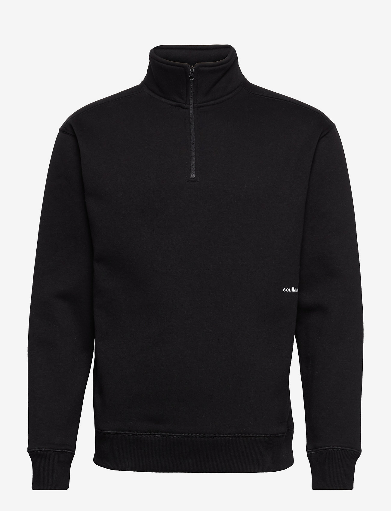 Soulland - Ken Half zip sweatshirt - hættetrøjer - black - 0