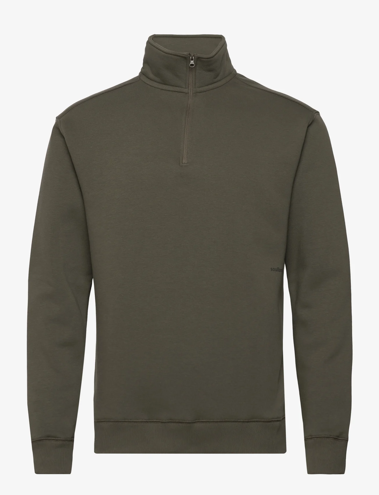 Soulland - Ken half zip sweatshirt - hættetrøjer - green - 0