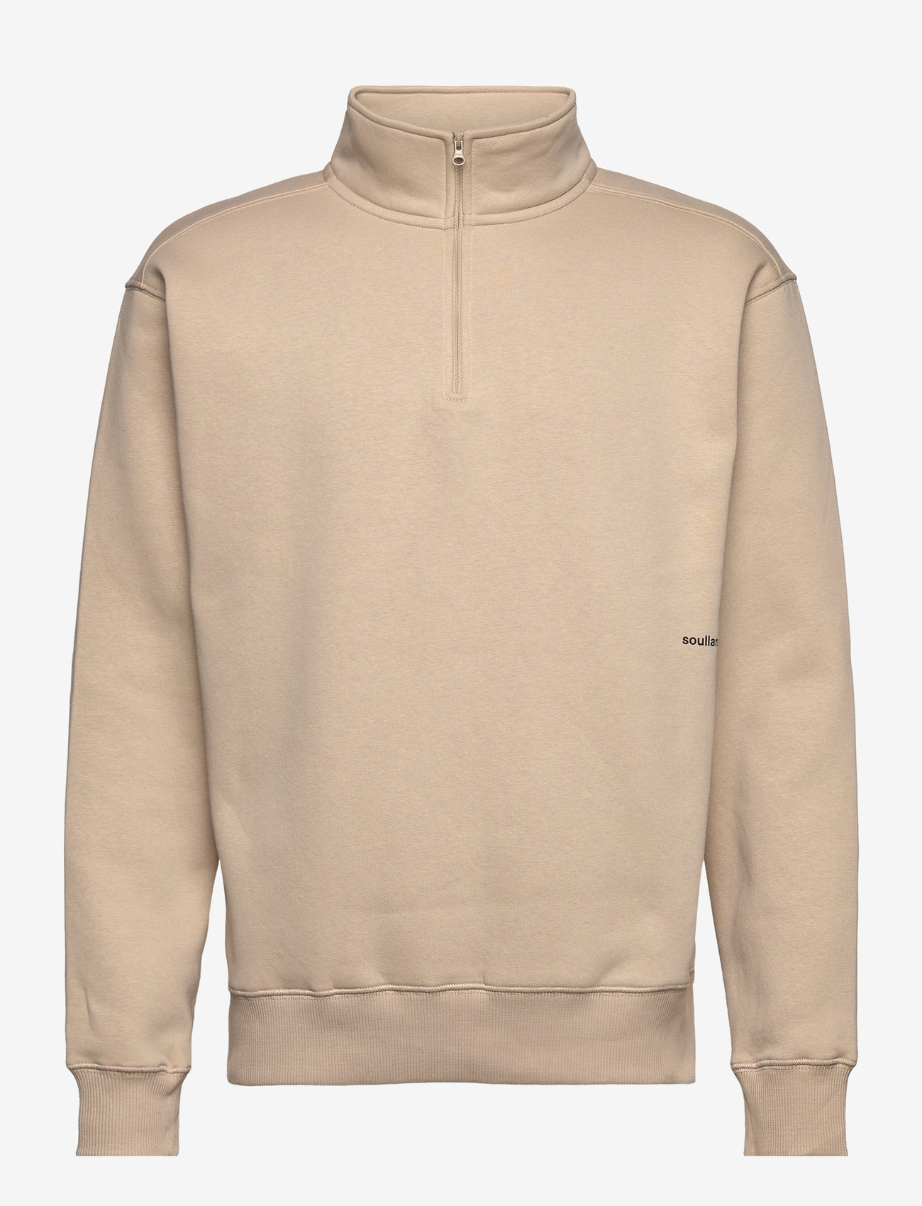 Soulland - Ken Half Zip Sweatshirt - beige - 0