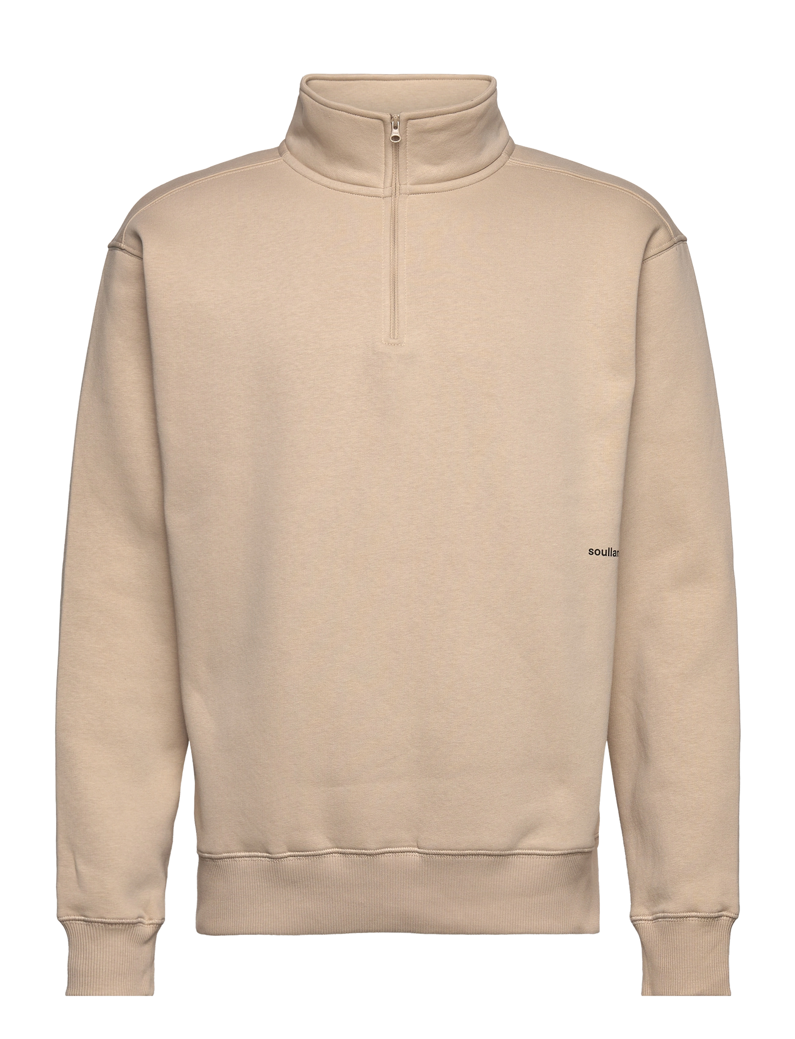 Ken Half Zip Sweatshirt - BEIGE