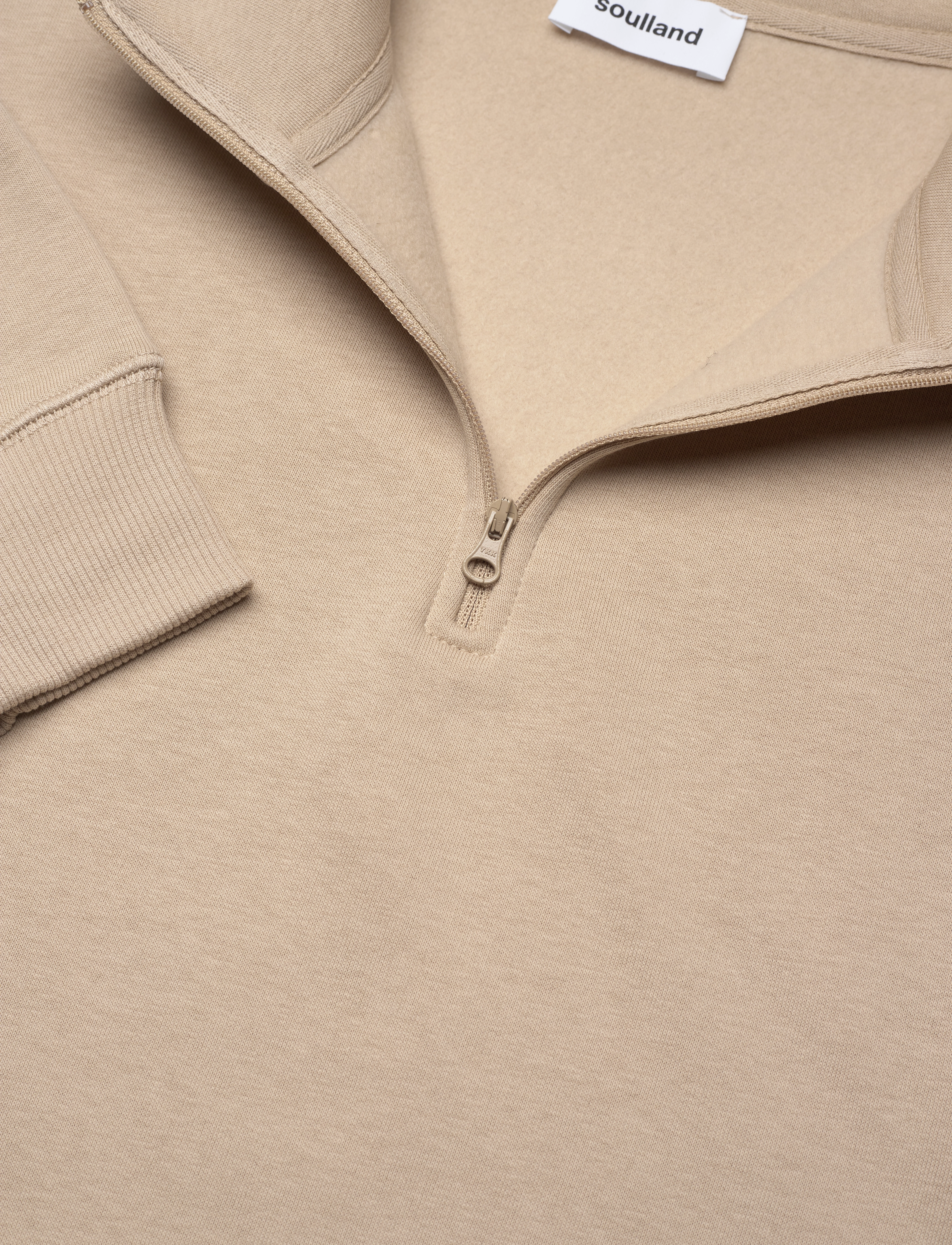 Soulland - Ken Half Zip Sweatshirt - beige - 2
