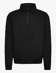 Soulland - Ken Half Zip Sweatshirt - medvilniniai megztiniai - black - 0