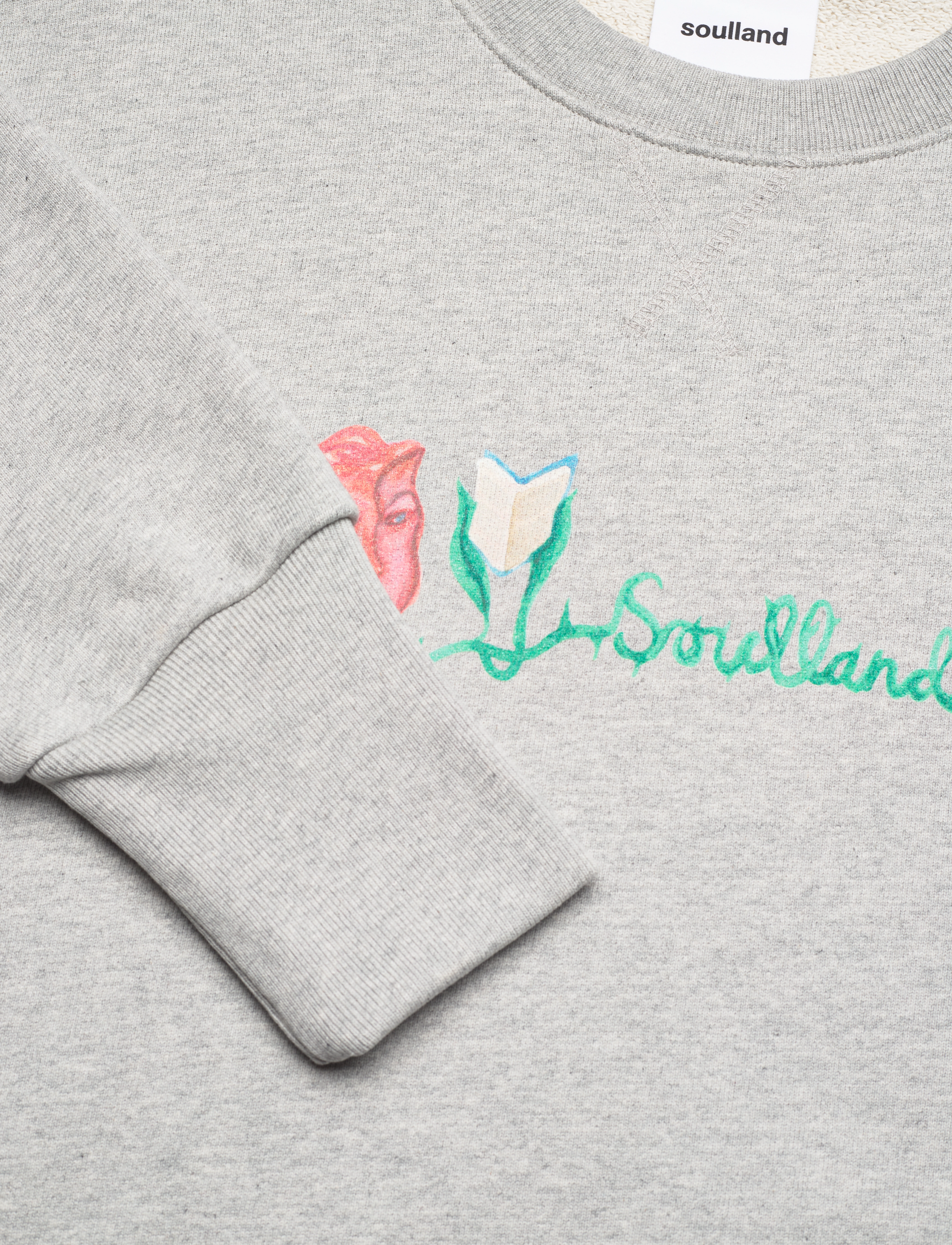 Soulland - Flower Logo sweatshirt - grey melange - 2