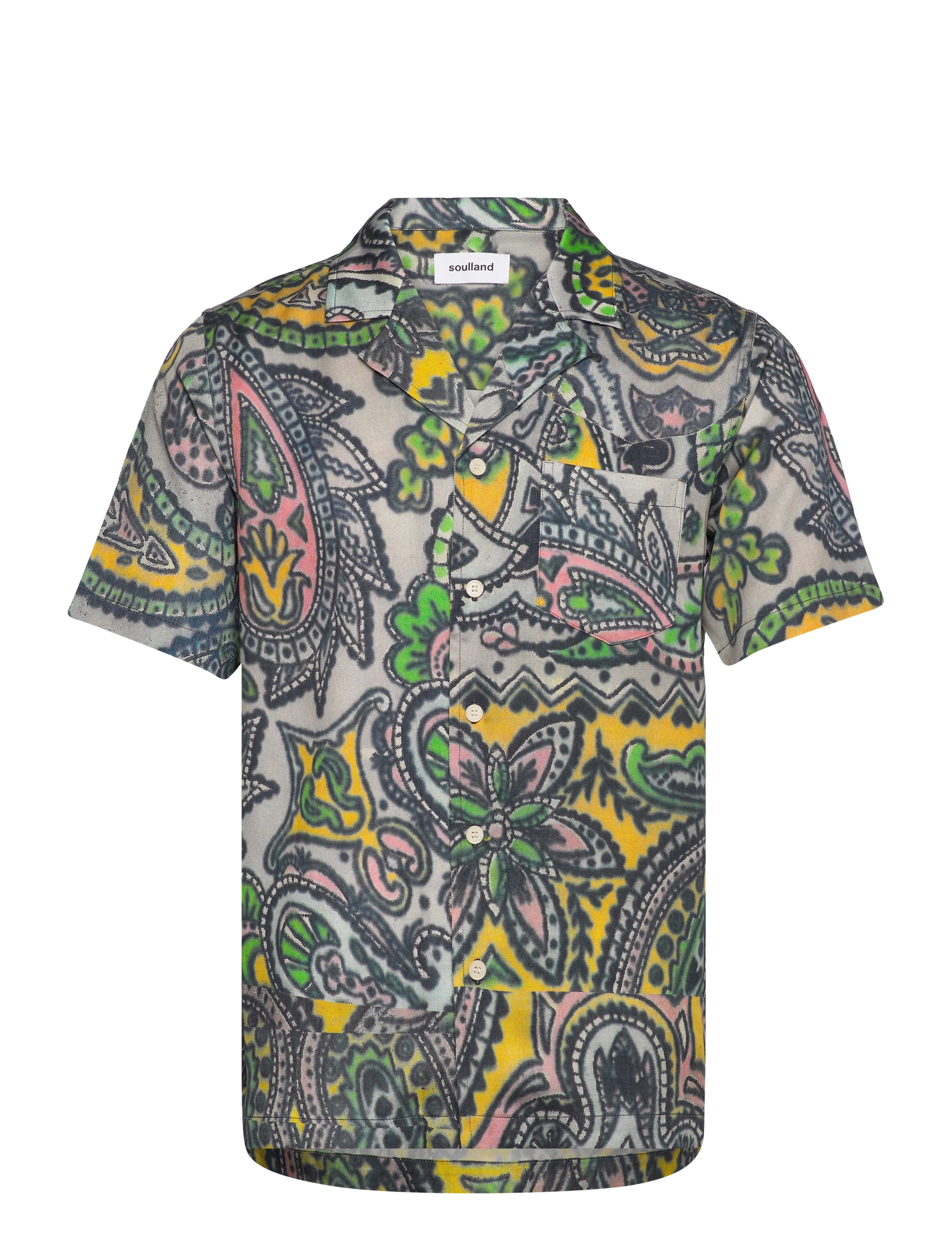 Soulland Orson Shirt, S/M, Multi/patterned, Skjorter > Kortærmede, Herre