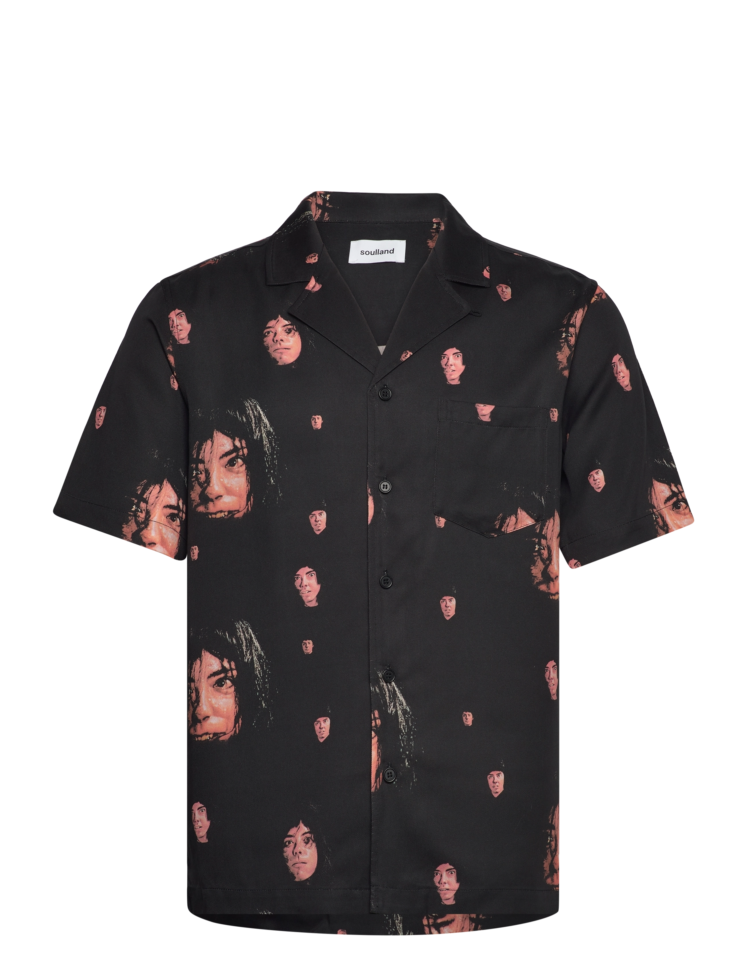 Soulland Orson Shirt, S/M, Black, Skjorter > Kortærmede, Herre
