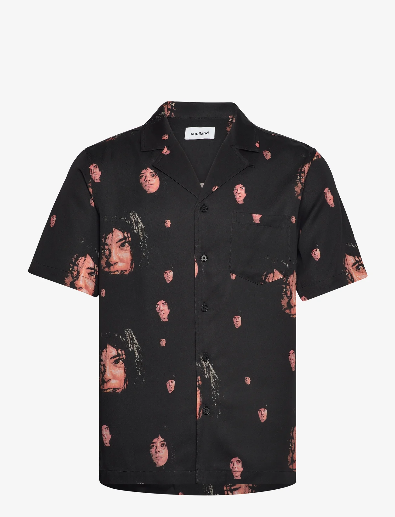 Soulland - Orson Shirt - kortärmade t-shirts - black aop - 0