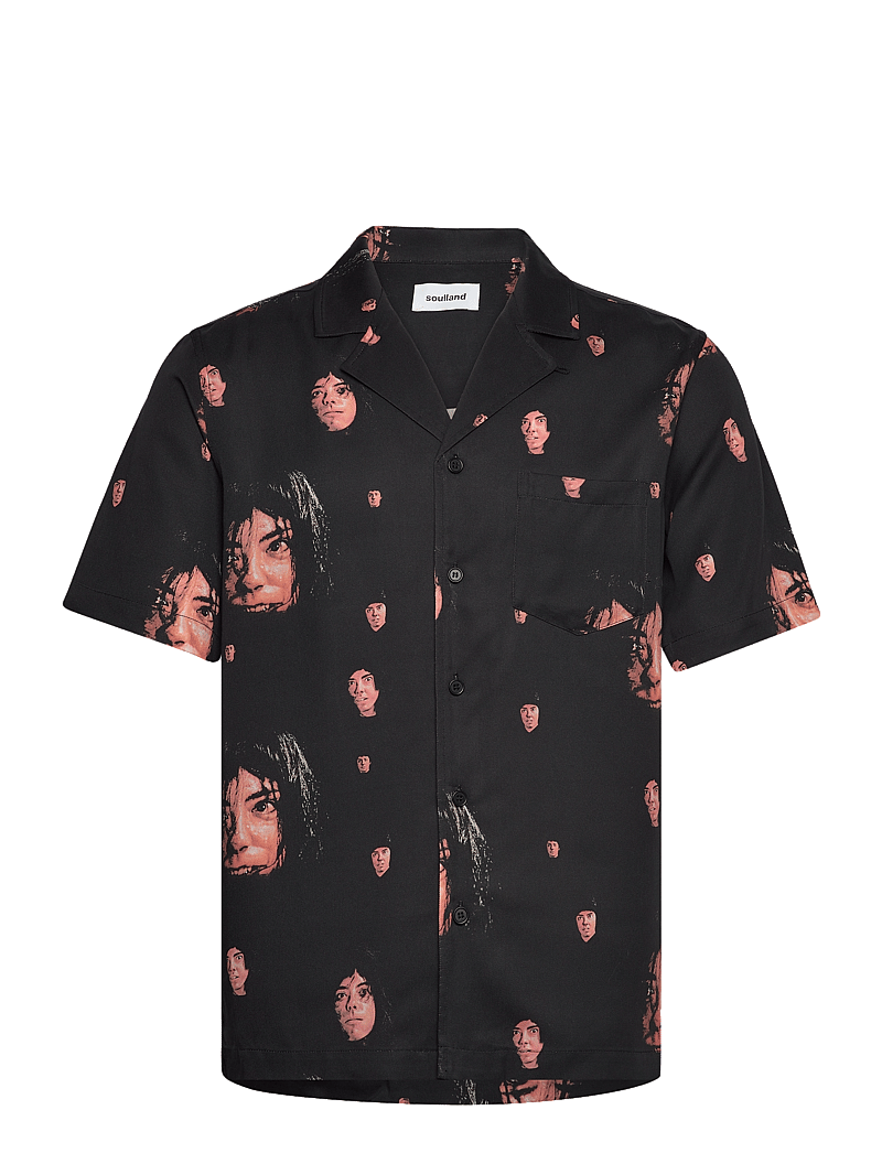 Soulland - Orson Shirt - lühikeste varrukatega särgid - black aop - 0
