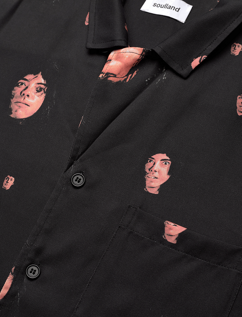 Soulland - Orson Shirt - lühikeste varrukatega särgid - black aop - 3