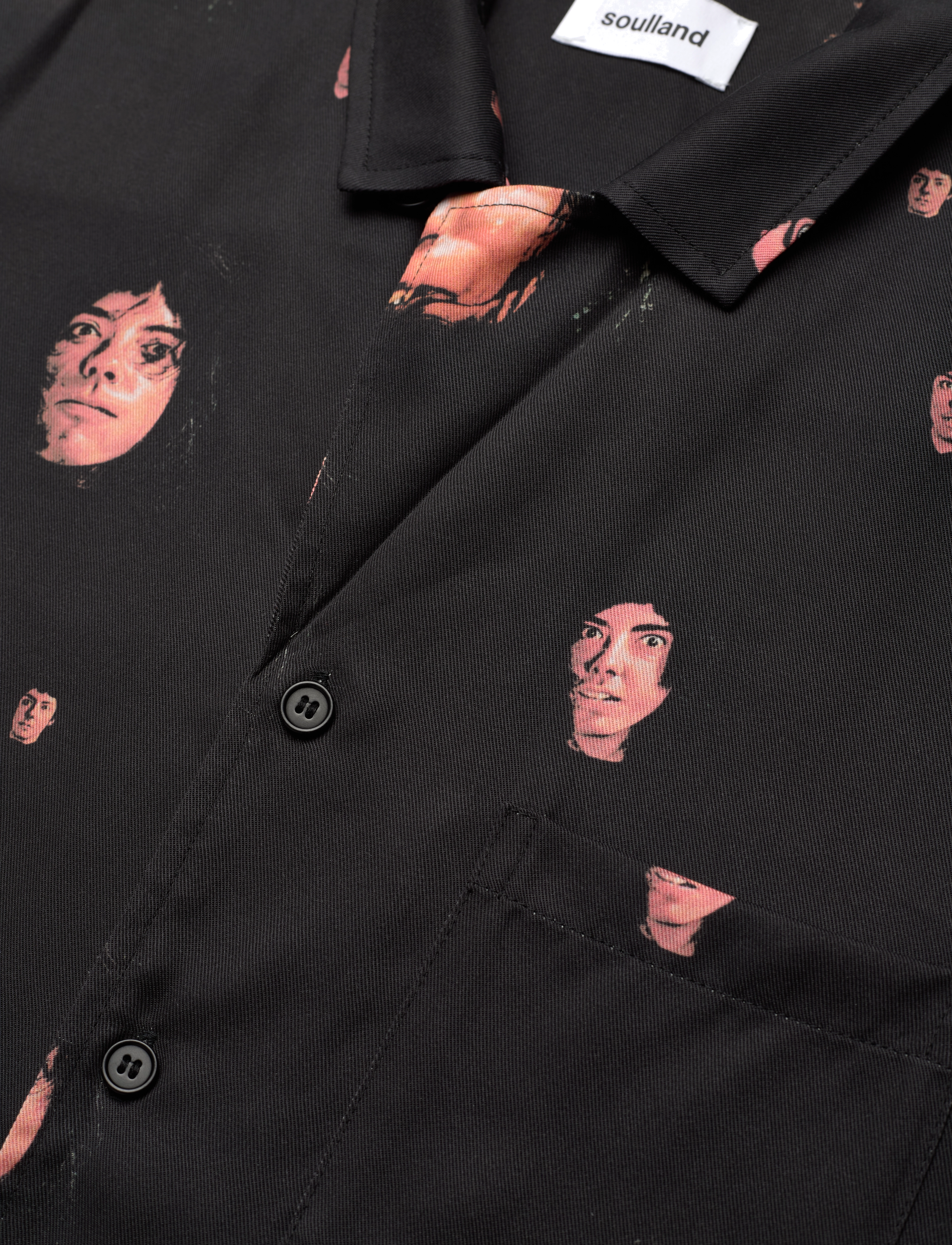 Soulland - Orson Shirt - lühikeste varrukatega t-särgid - black aop - 3