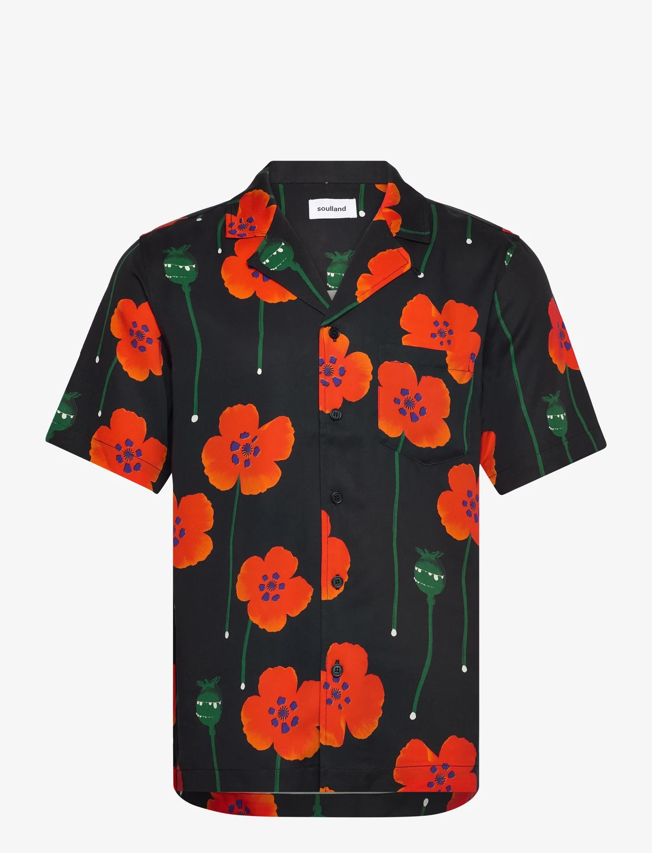 Soulland - Orson Shirt - kortærmede t-shirts - orange aop - 0