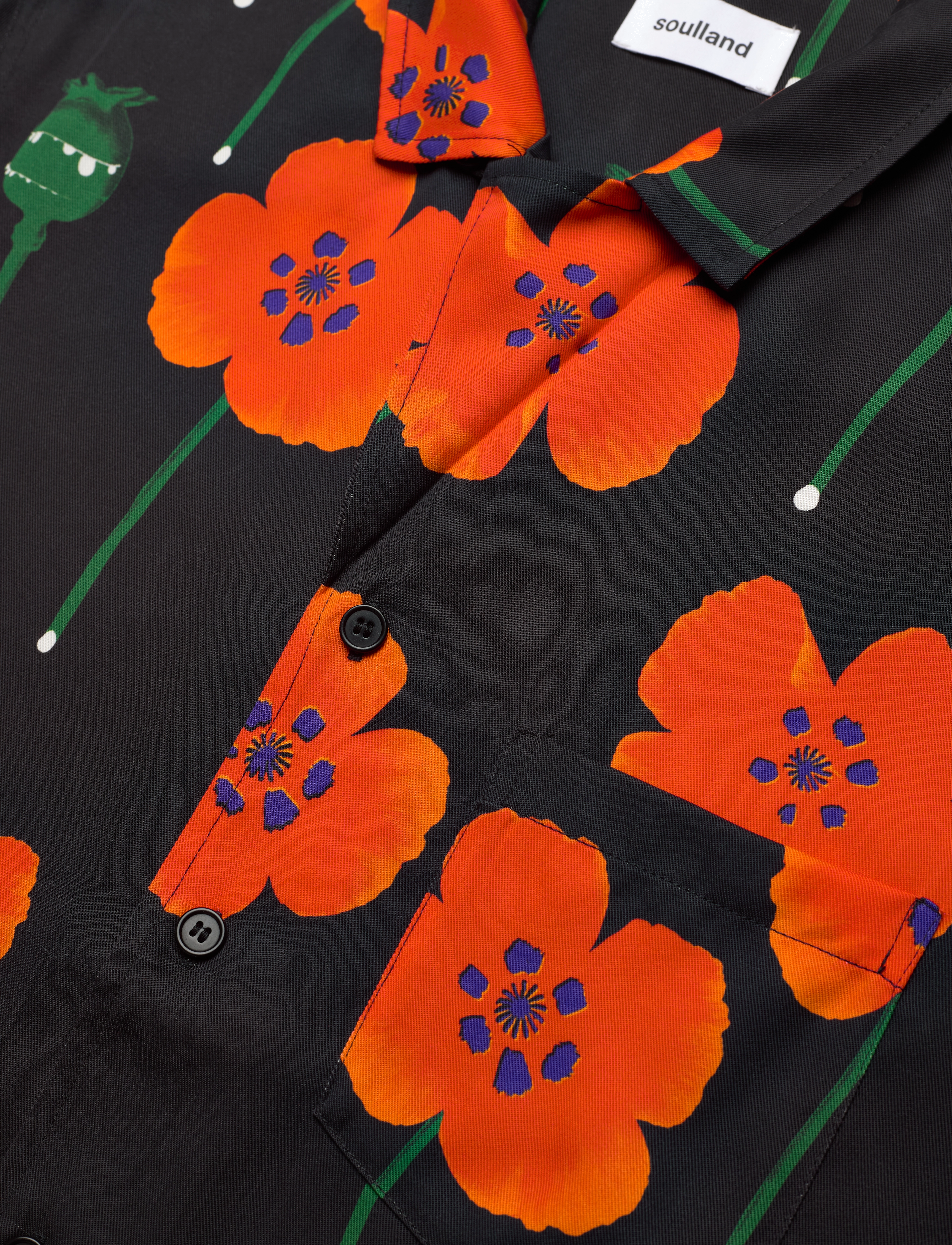 Soulland - Orson Shirt - short-sleeved t-shirts - orange aop - 3