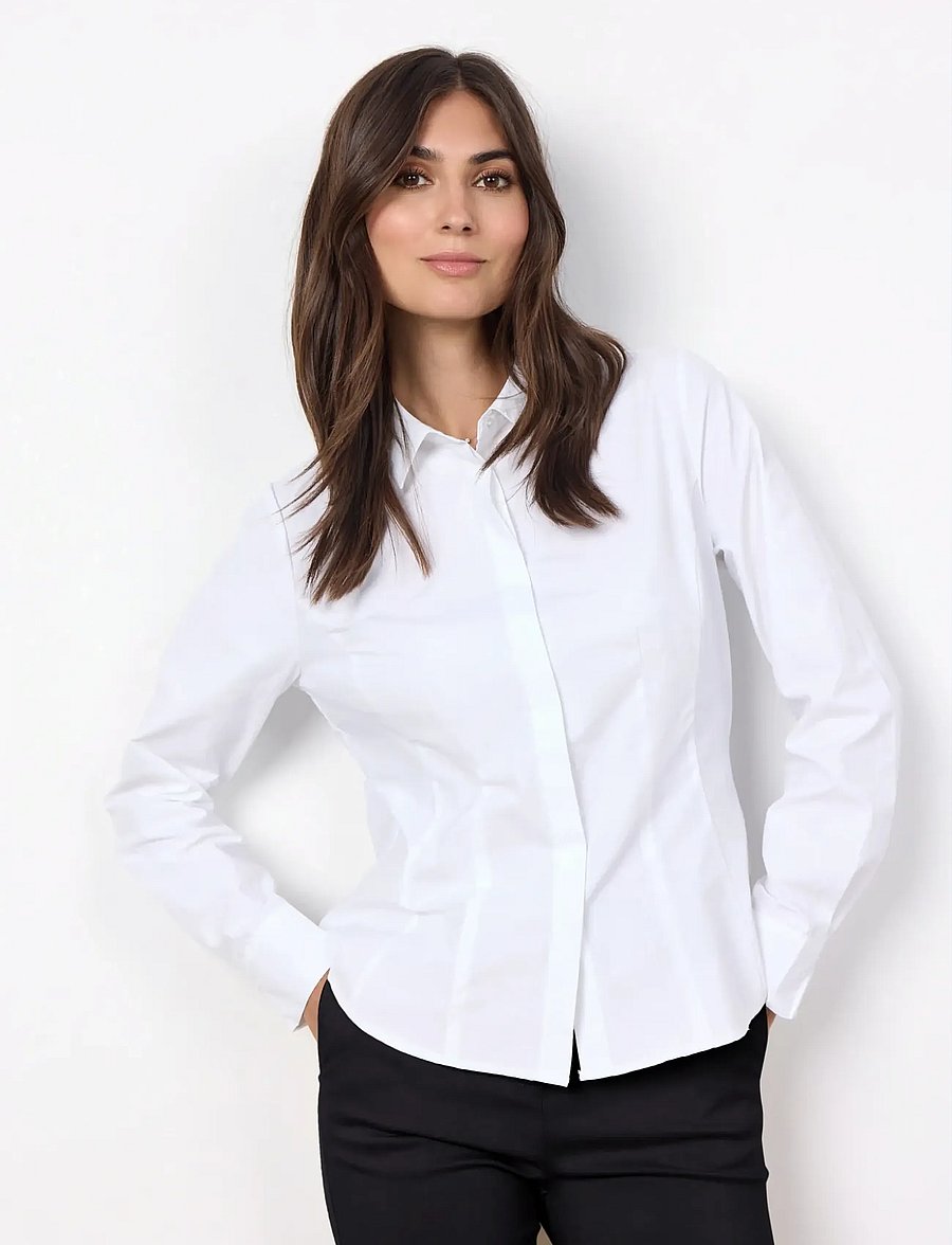 Soyaconcept - SC-NETTI - langärmlige hemden - white - 0