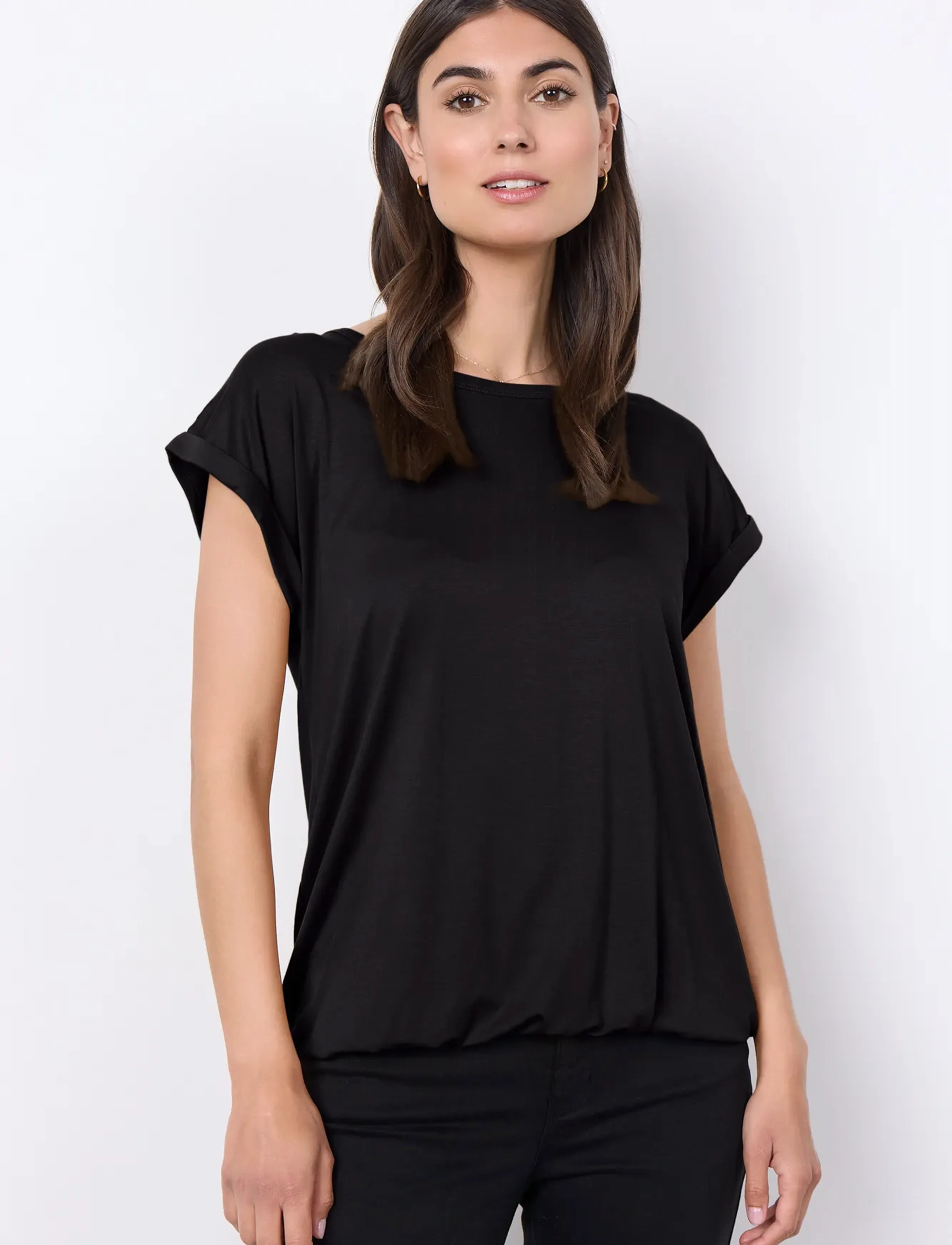 Soyaconcept Sc-Marica, Kvinder, T-shirt Med Elastikkant, Sort, Str: XS