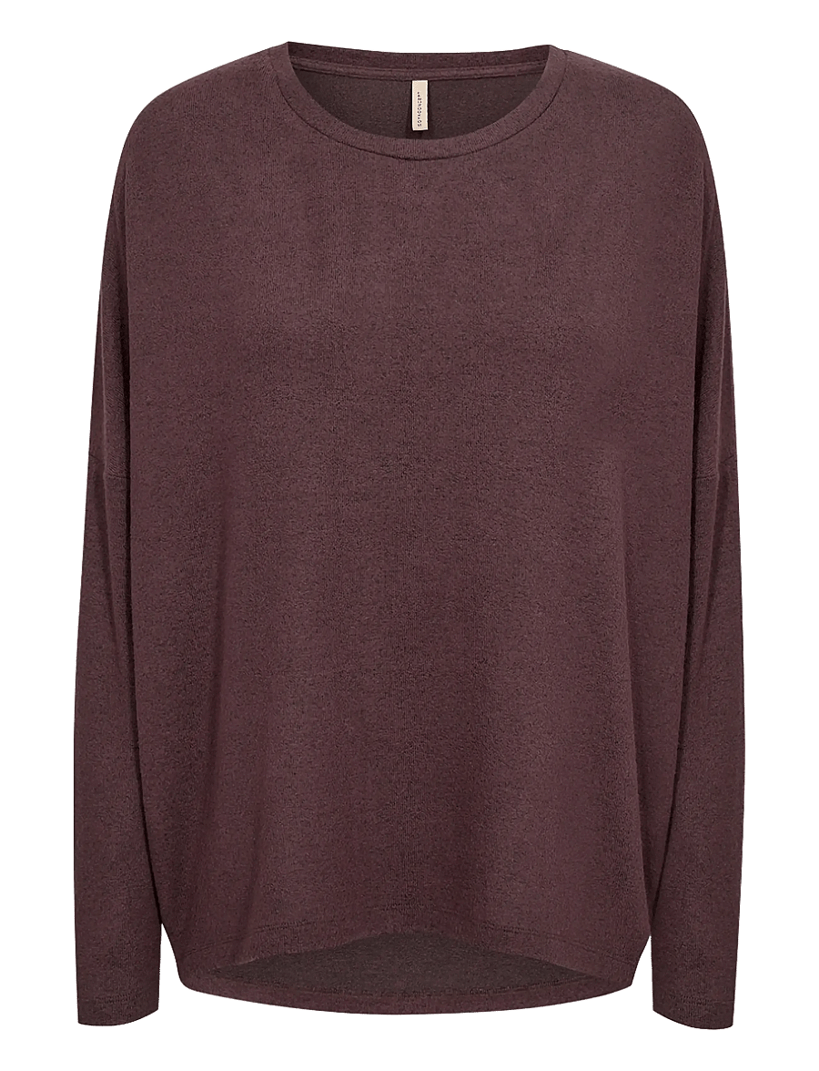 Soyaconcept - SC-BIARA - long-sleeved tops - 98980 chocolate plum melange - 1