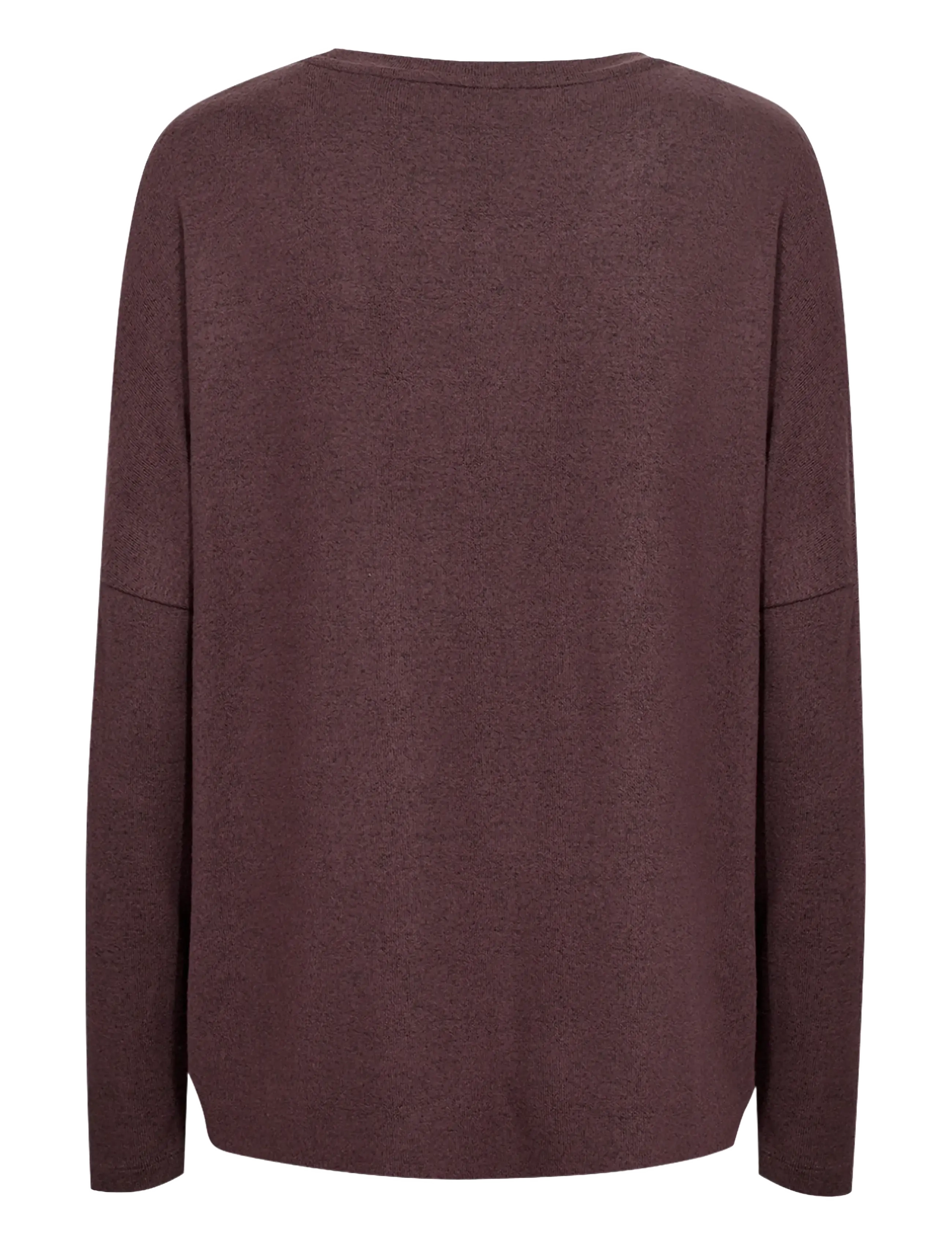 Soyaconcept - SC-BIARA - long-sleeved tops - 98980 chocolate plum melange - 2