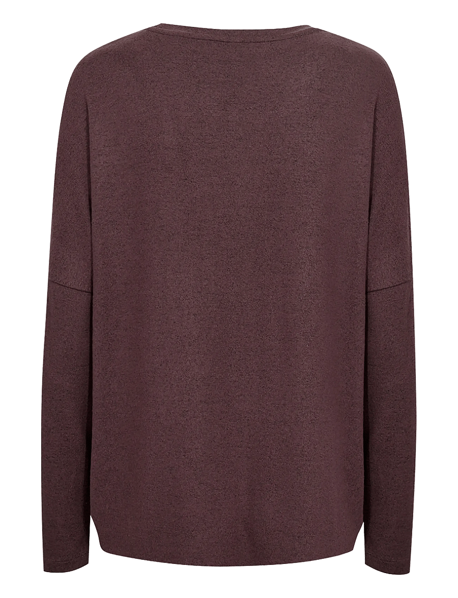 Soyaconcept - SC-BIARA - long-sleeved tops - 98980 chocolate plum melange - 2