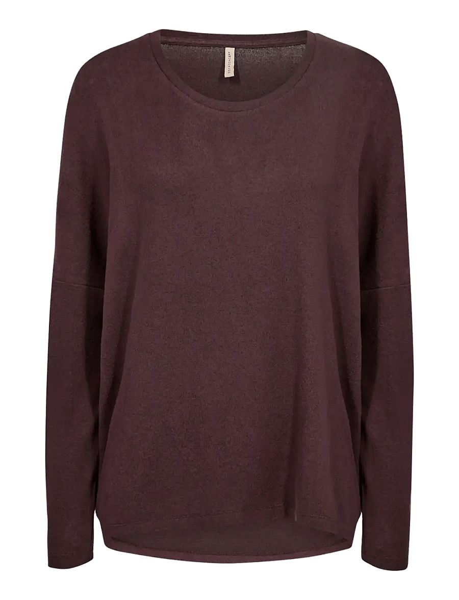 Soyaconcept - SC-BIARA - langärmlige tops - 98980 chocolate plum melange - 3
