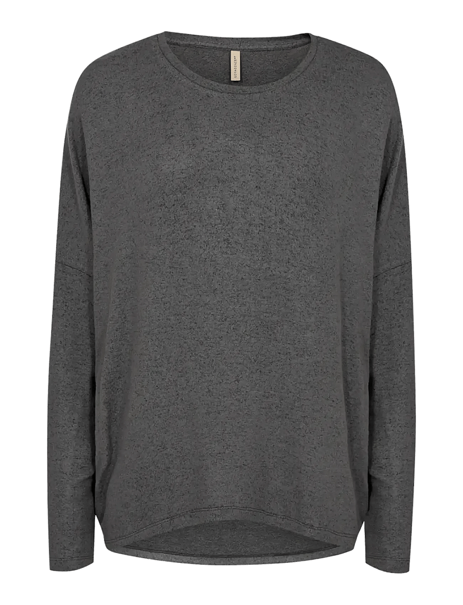 Soyaconcept - SC-BIARA - langærmede toppe - 99870 dark earth melange - 1