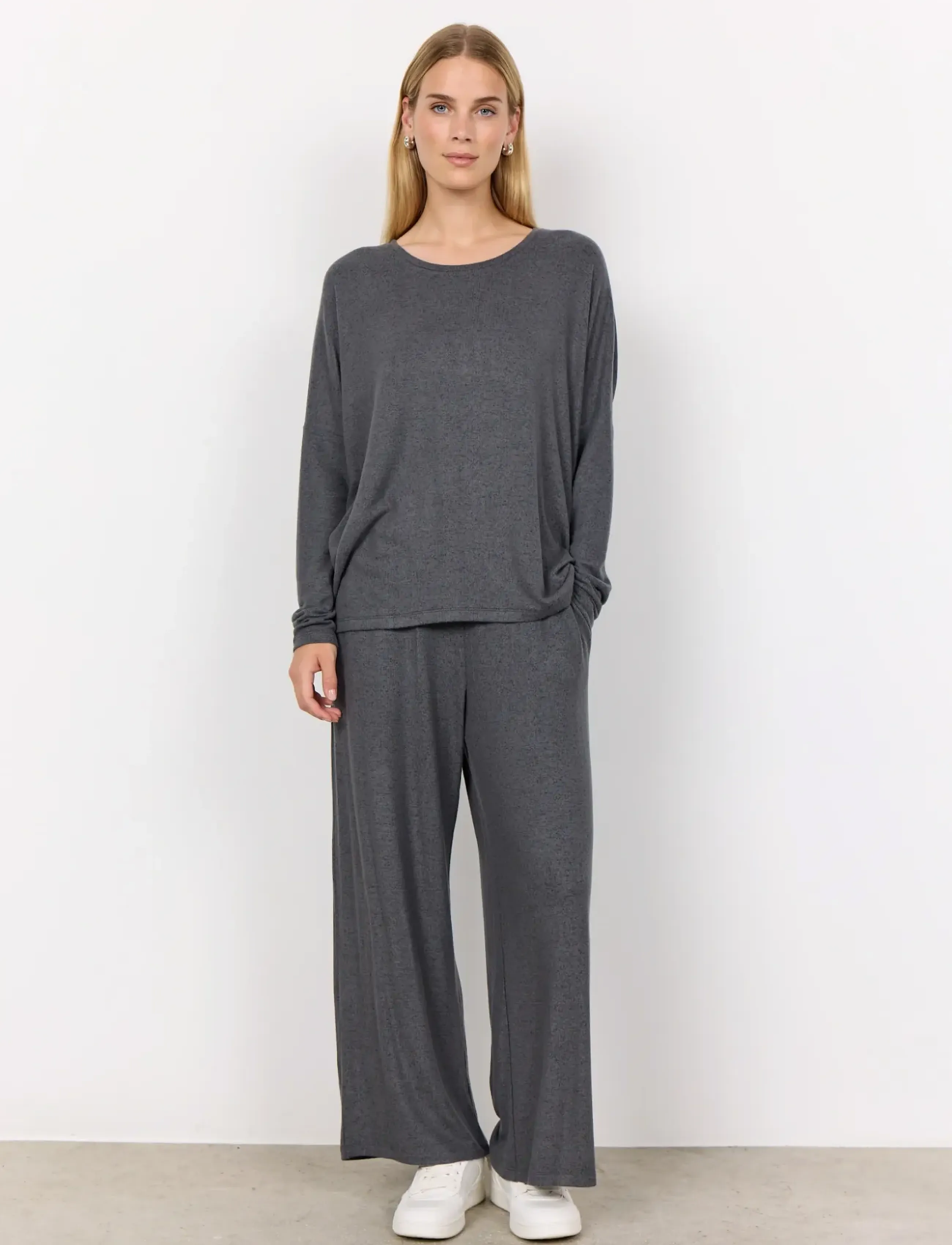 Soyaconcept - SC-BIARA - langærmede toppe - 99870 dark earth melange - 4