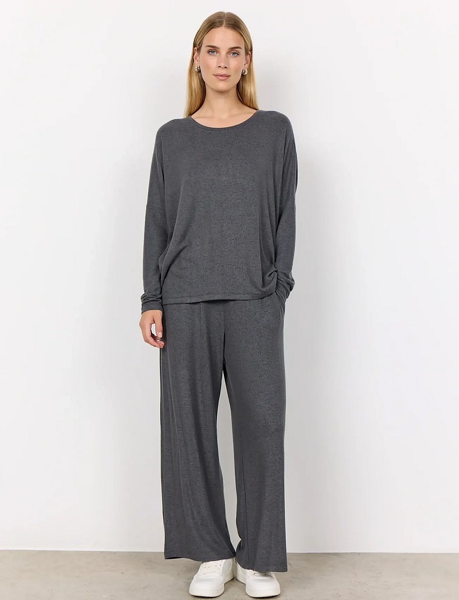 Soyaconcept - SC-BIARA - langærmede toppe - 99870 dark earth melange - 4