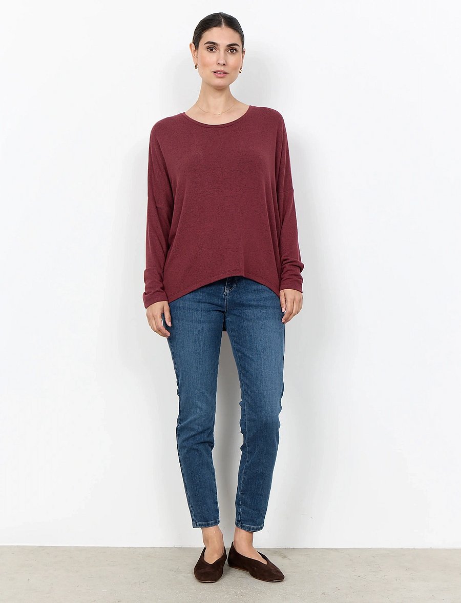 Soyaconcept - SC-BIARA - long-sleeved tops - 94985 oxblood red mel - 3
