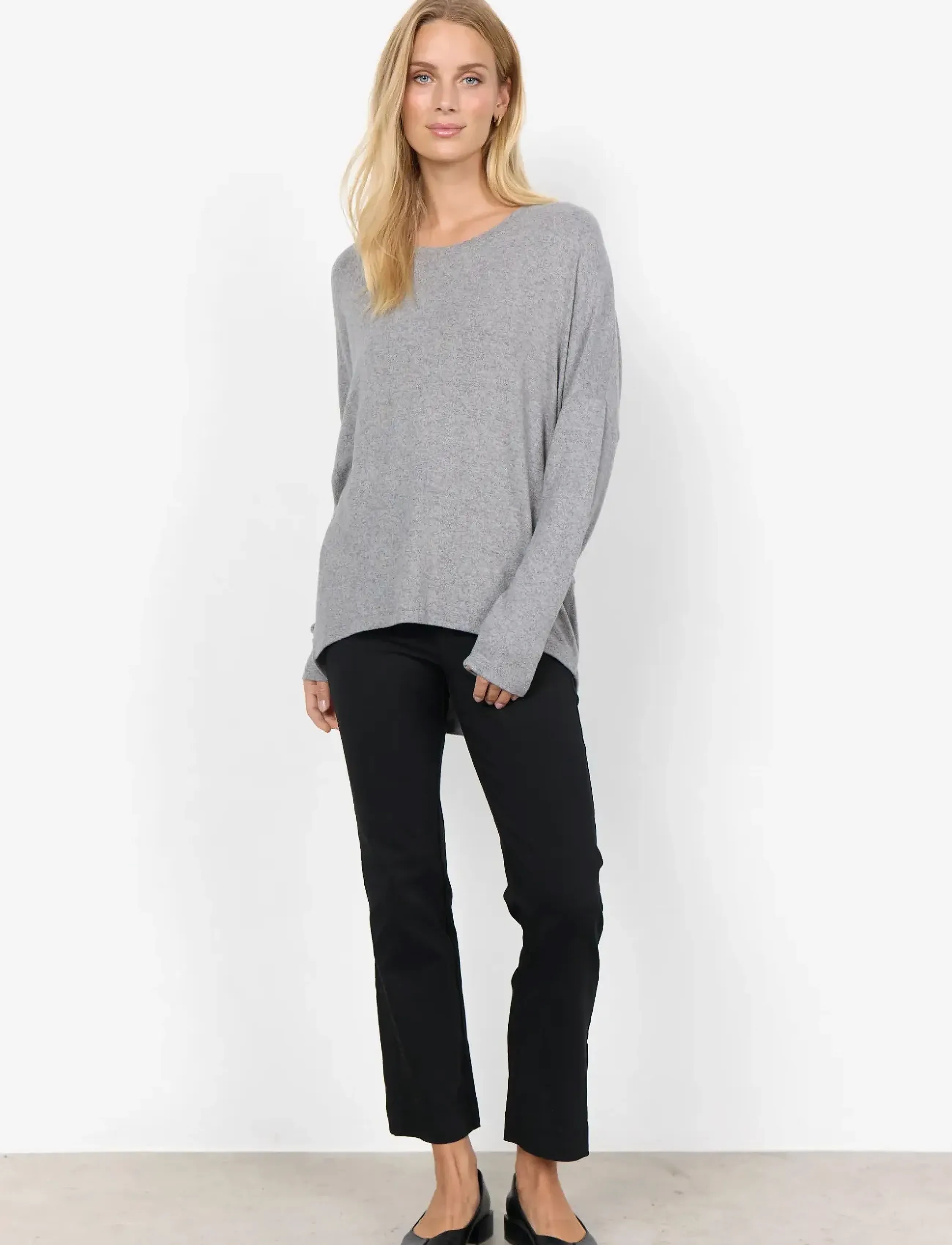 Soyaconcept - SC-BIARA - långärmade toppar - 99470 med. grey melange - 4