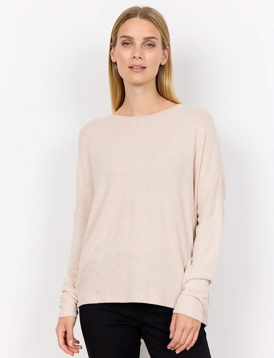 Soyaconcept - SC-BIARA - long-sleeved tops - cream melange - 0