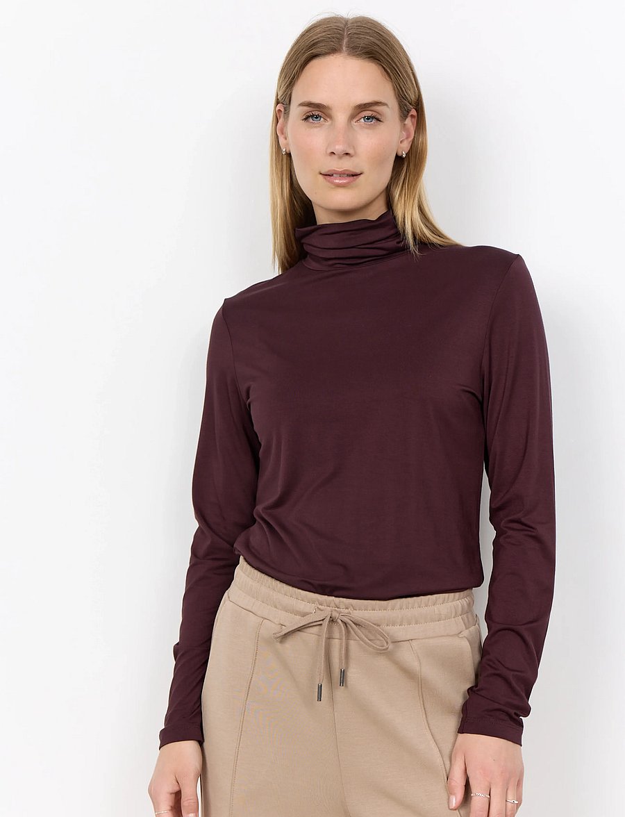 Soyaconcept - SC-MARICA - langärmlige tops - 8980 chocolate plum - 0