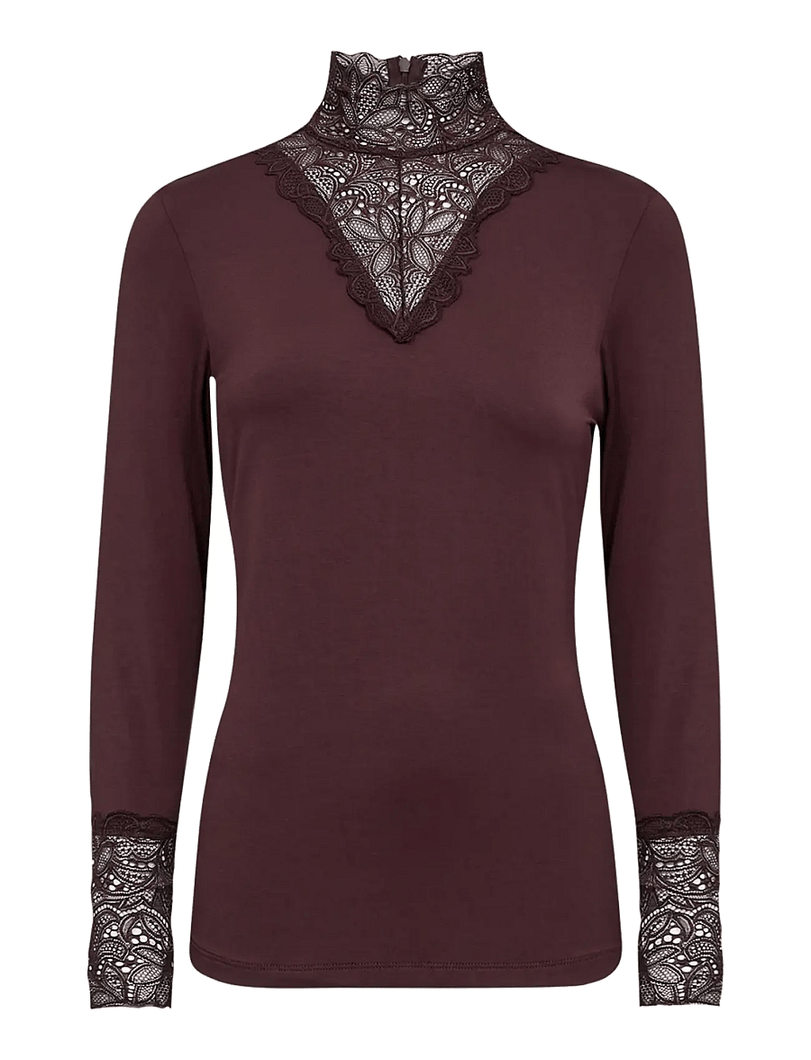 Soyaconcept - SC-MARICA - langärmlige tops - 8980 chocolate plum - 1