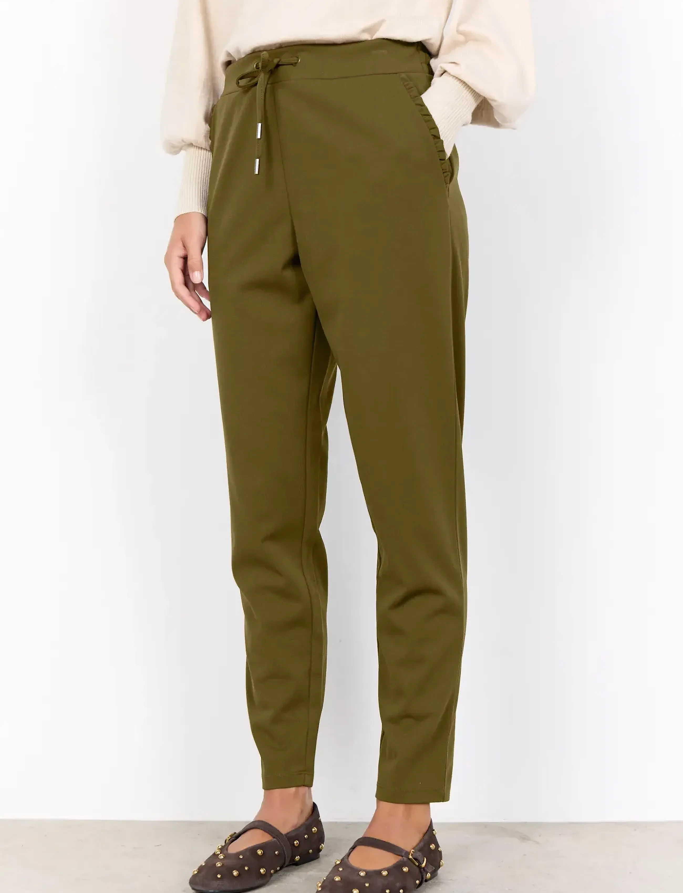 Soyaconcept - SC-SIHAM - straight leg trousers - 7965 dark olive - 4