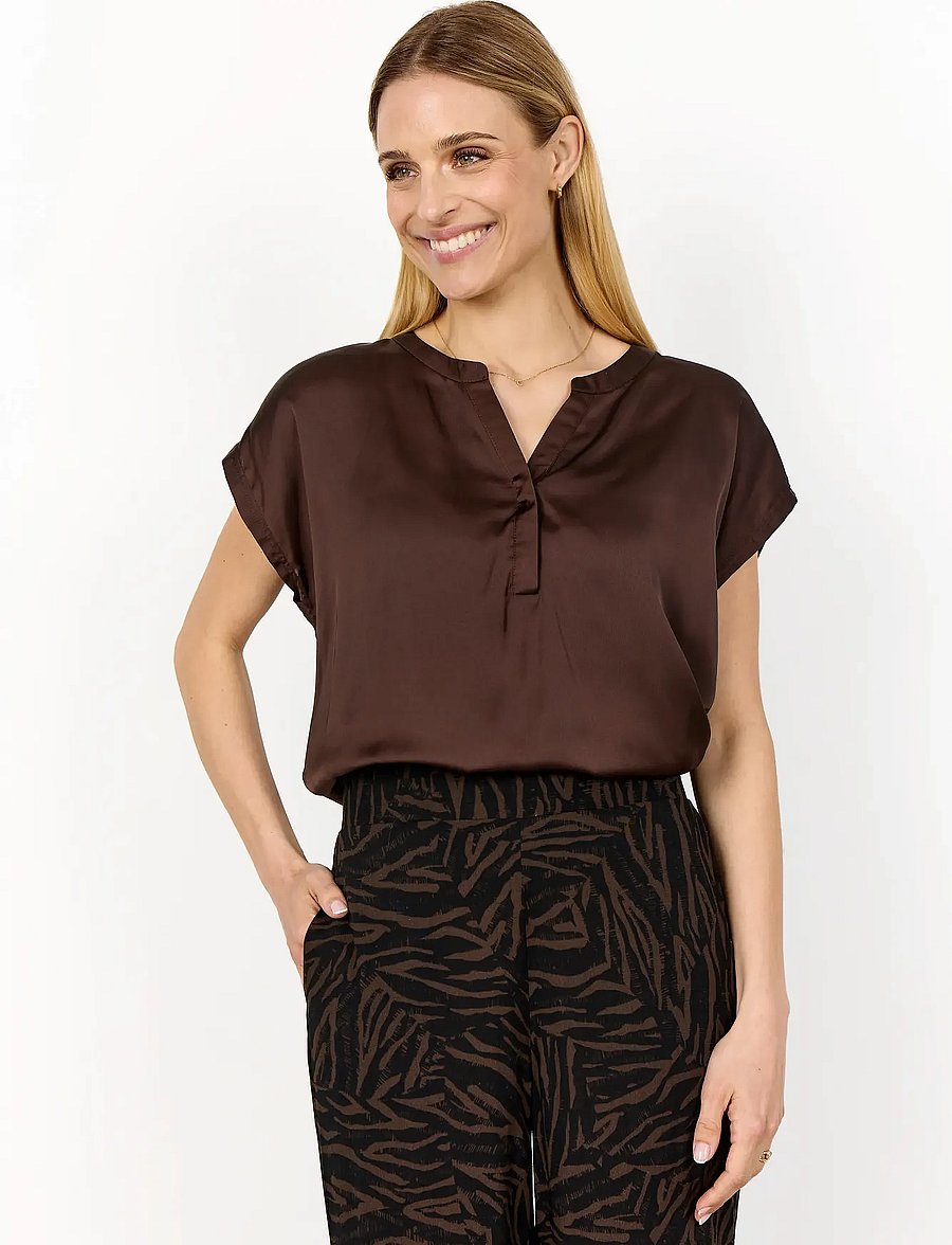 Soyaconcept - SC-THILDE - short-sleeved blouses - 8694 hot fudge - 0
