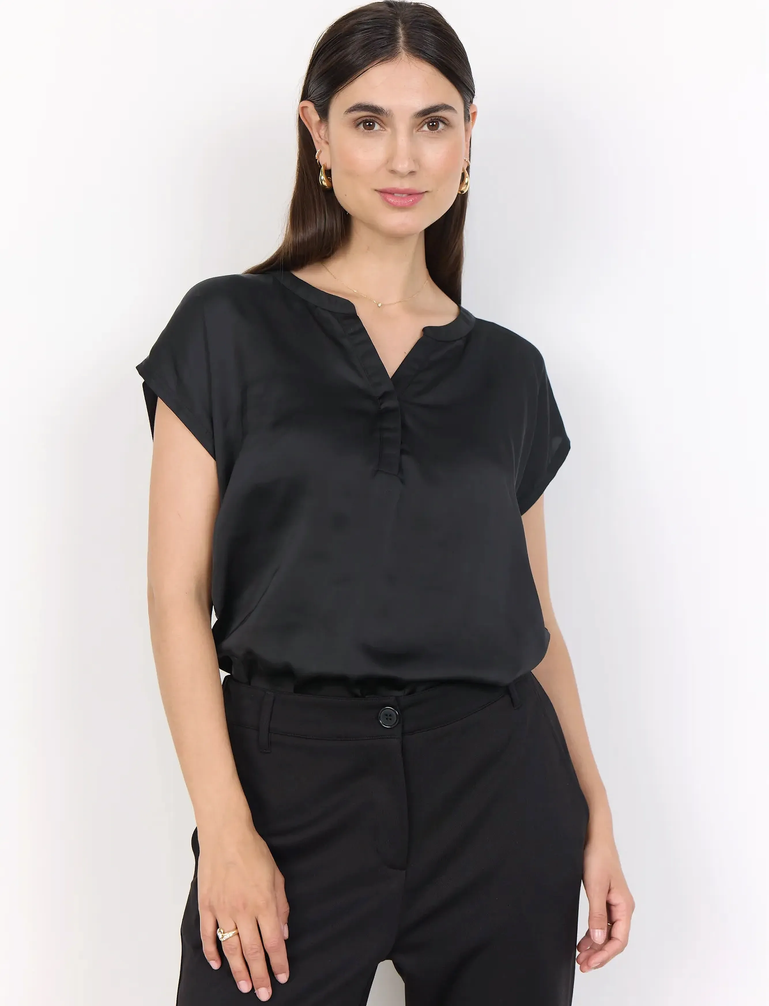 Soyaconcept Sc-Thilde, XS, Blouses, Schwarz - Short-sleeved, Frauen