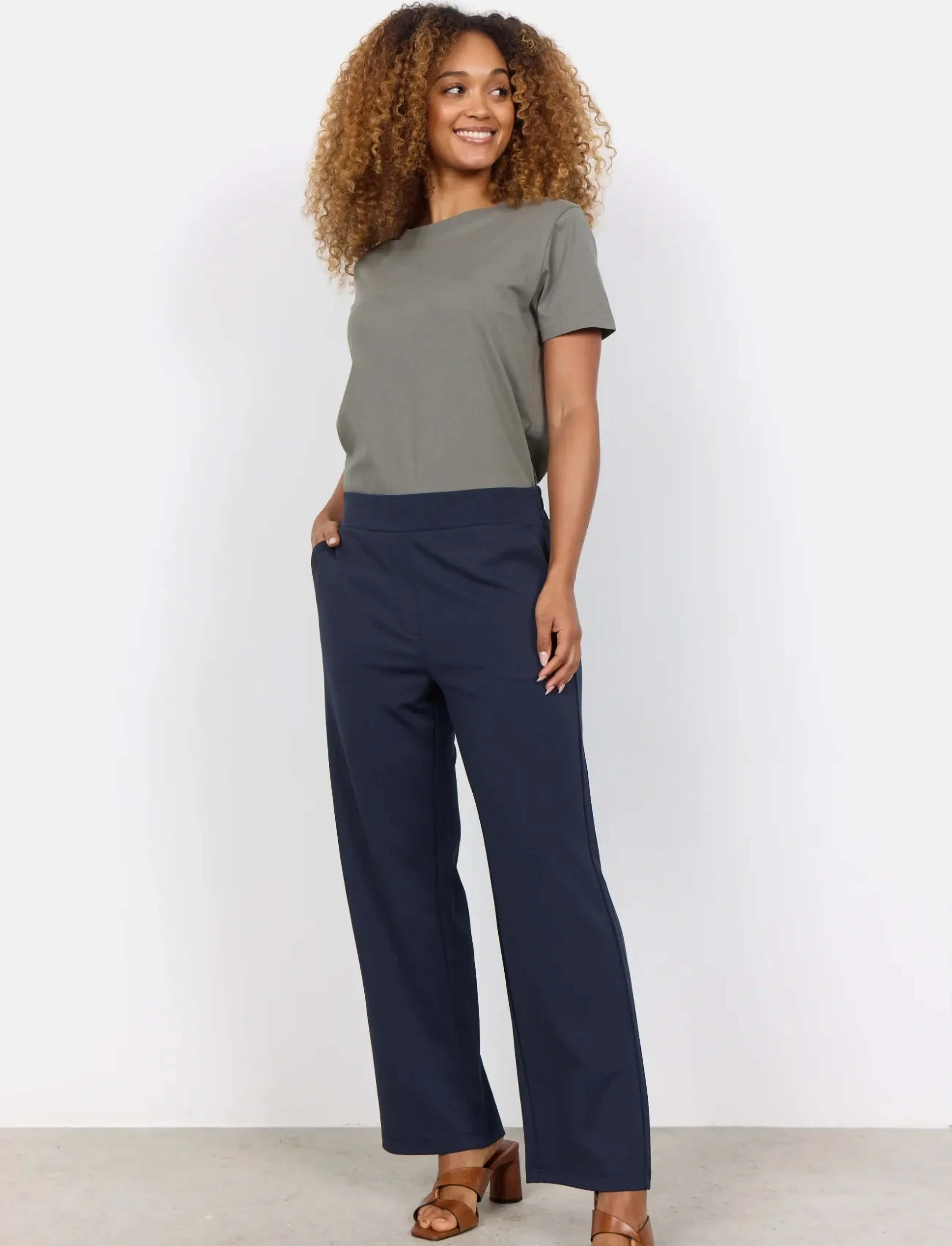 Soyaconcept SC-SIHAM - Straight leg hosen - NAVY / navy