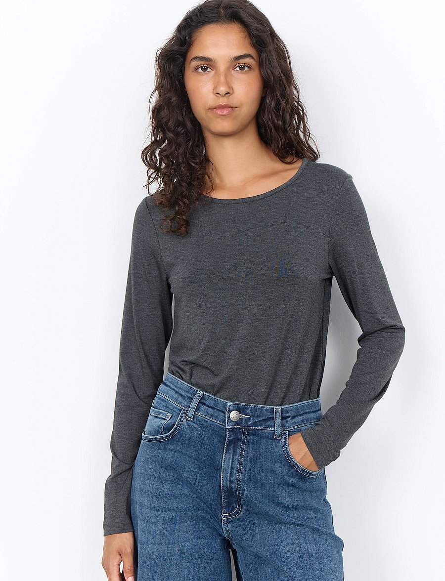Soyaconcept - SC-MARICA - langärmlige tops - 99870 dark earth melange - 0
