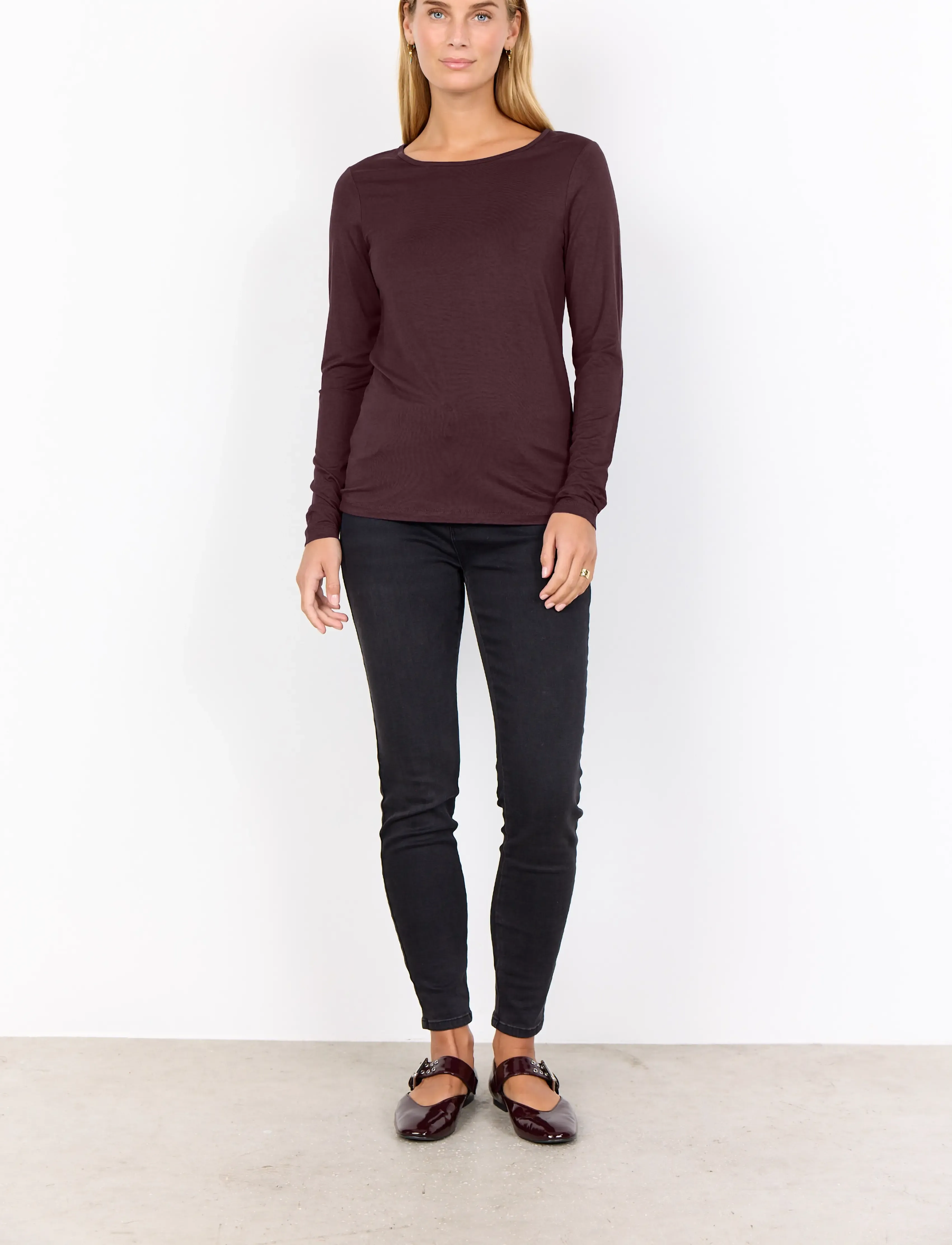 Soyaconcept - SC-MARICA - langärmlige tops - 8980 chocolate plum - 3