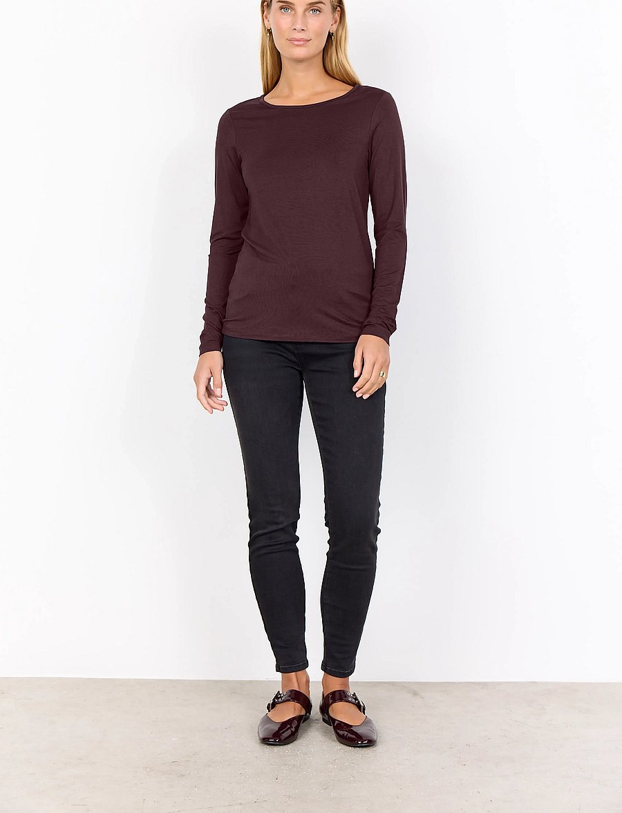 Soyaconcept - SC-MARICA - langärmlige tops - 8980 chocolate plum - 3