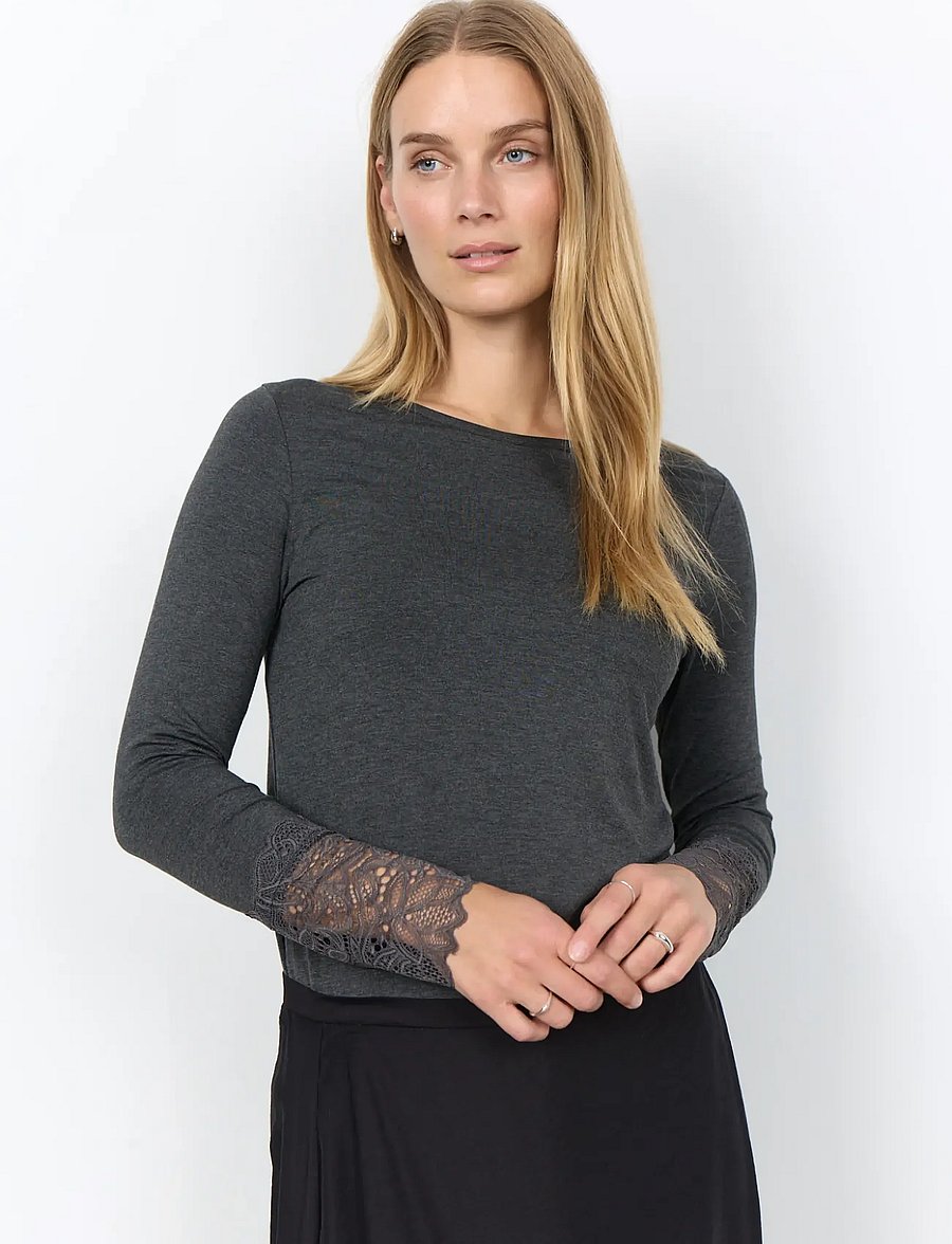 Soyaconcept - SC-MARICA - pikkade varrukatega topid - 99870 dark earth melange - 0