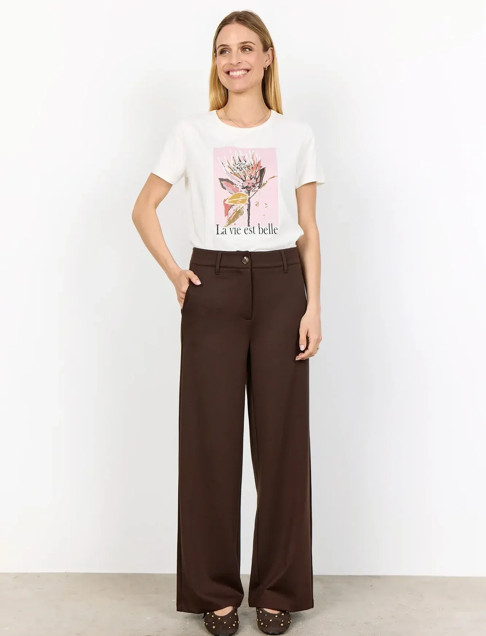 Soyaconcept - SC-DANIELA - bukser med brede ben - 8694 hot fudge - 0