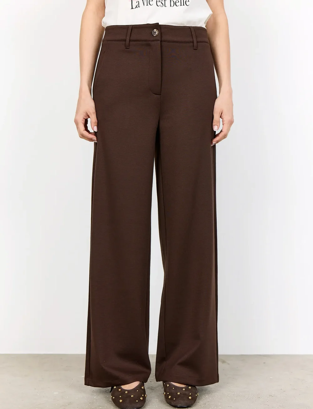 Soyaconcept - SC-DANIELA - bukser med brede ben - 8694 hot fudge - 4