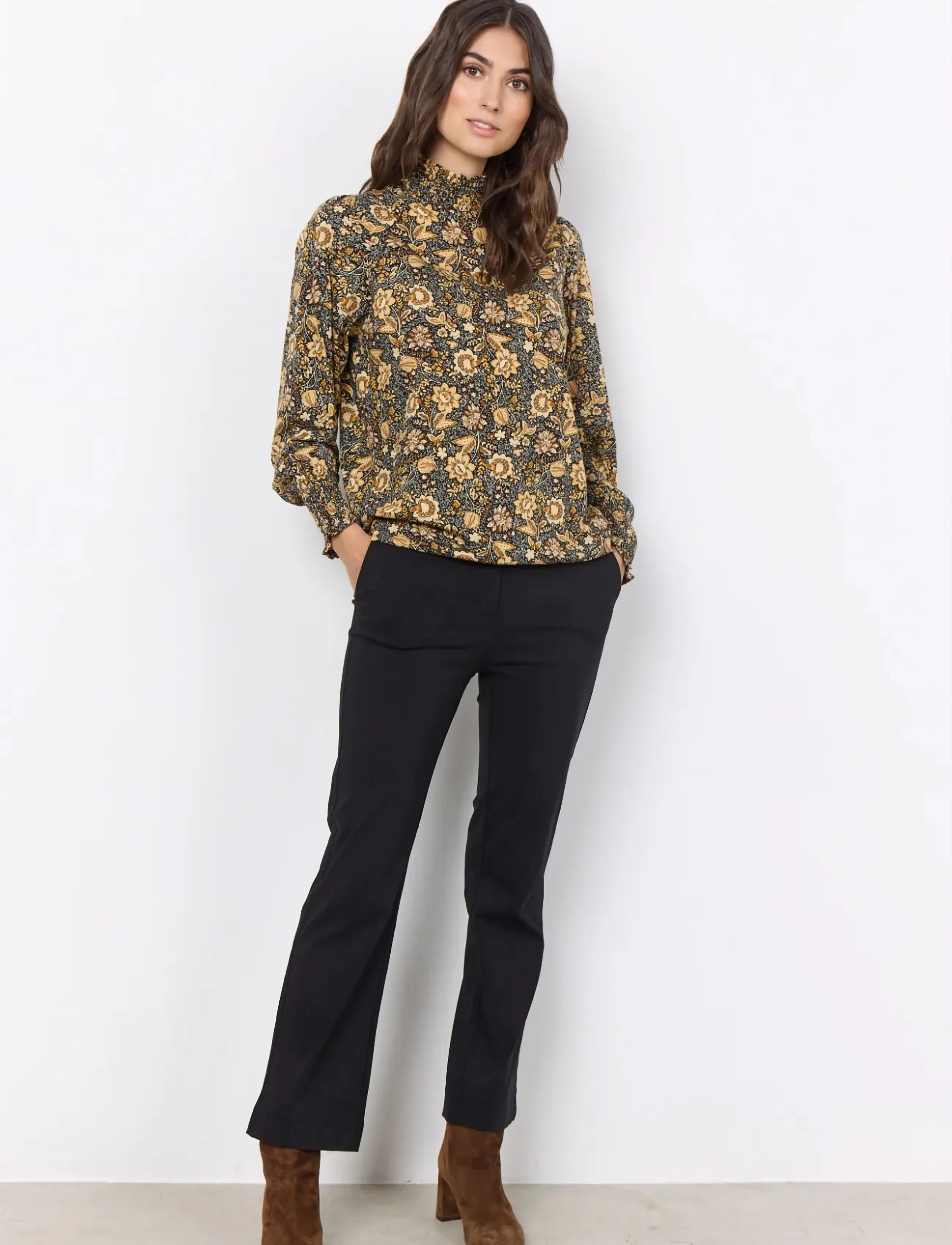 Soyaconcept - SC-FELICITY AOP - langærmede bluser - black combi - 4