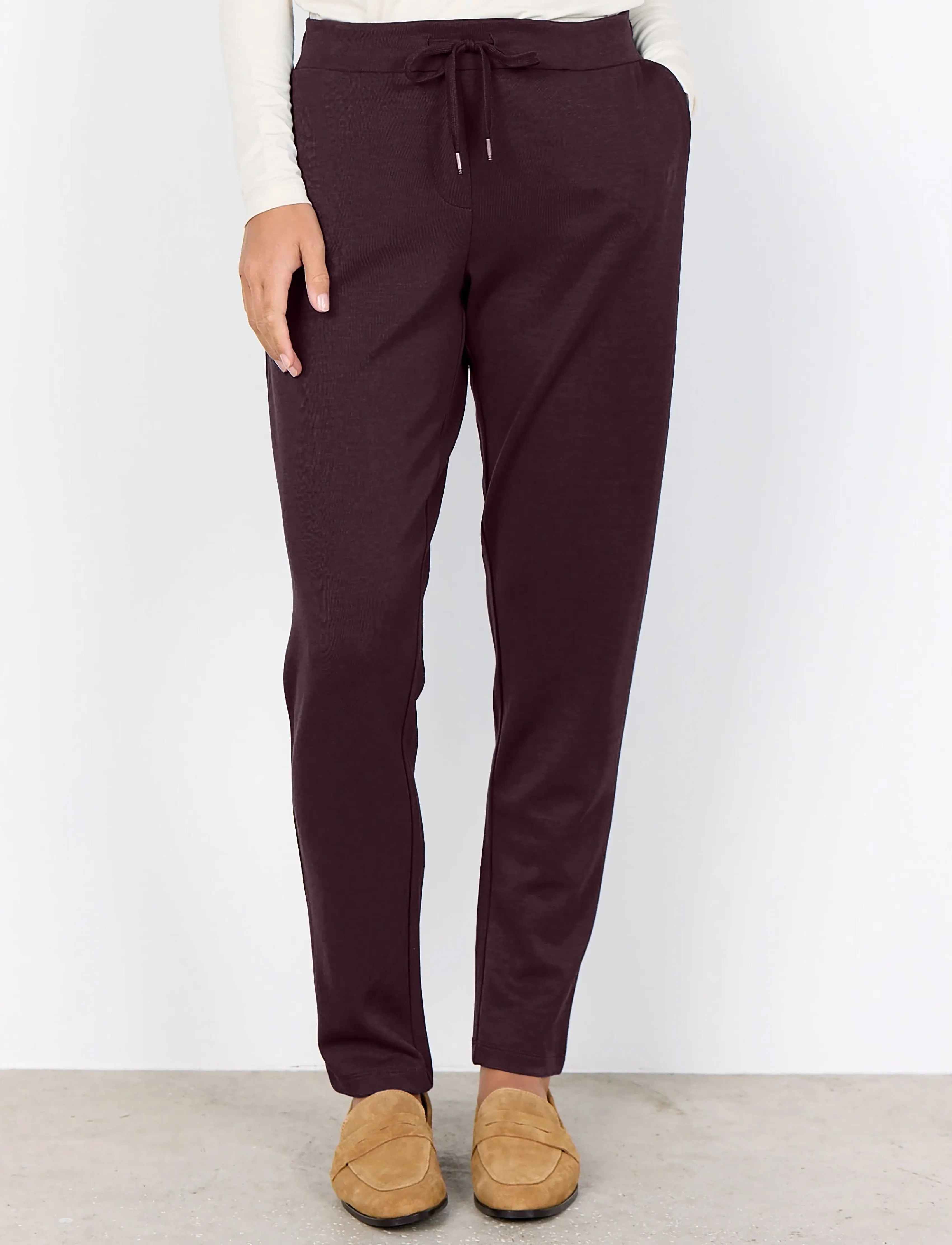 Soyaconcept - SC-BANU - slim fit bukser - 8980 chocolate plum - 3