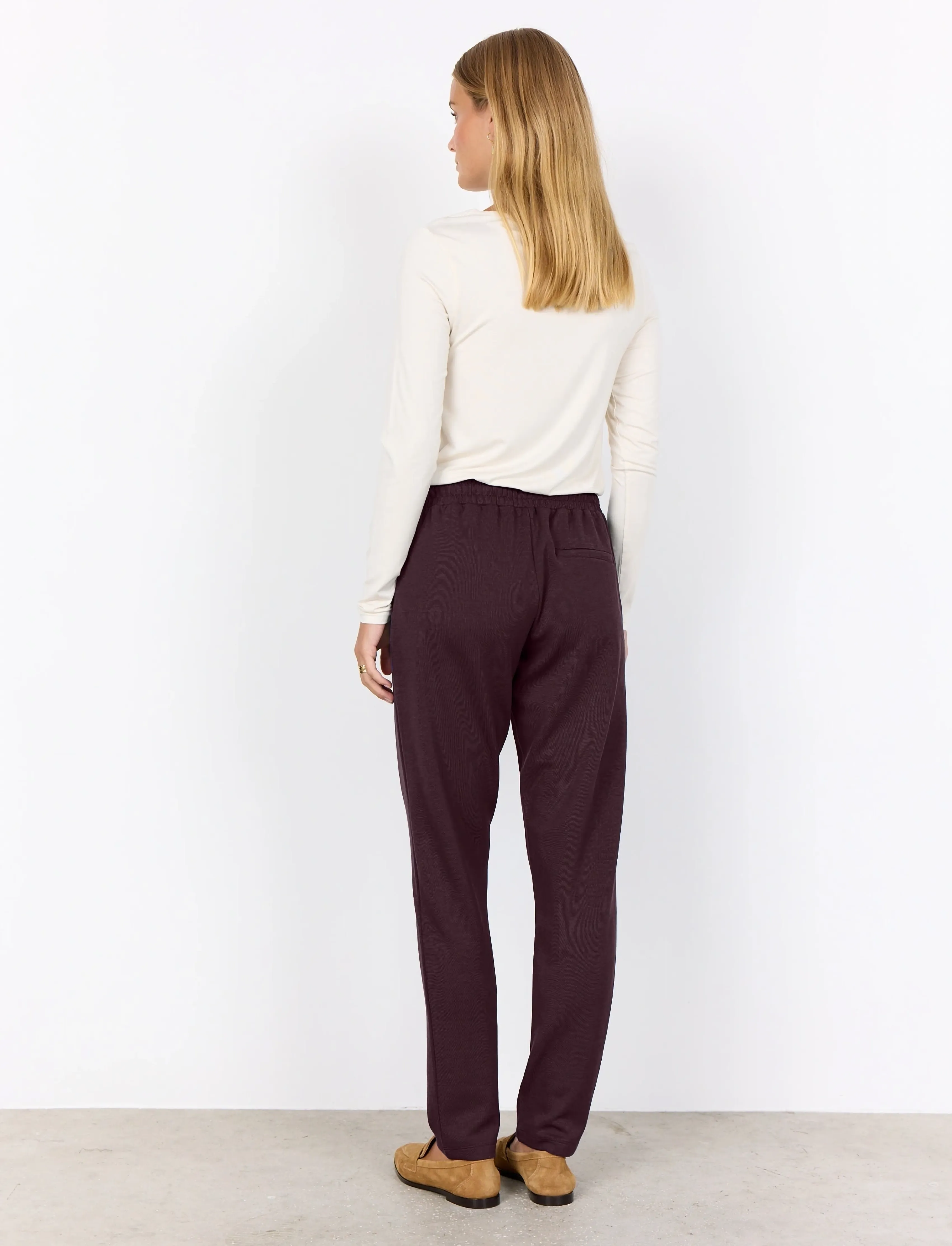 Soyaconcept - SC-BANU - slim fit bukser - 8980 chocolate plum - 4