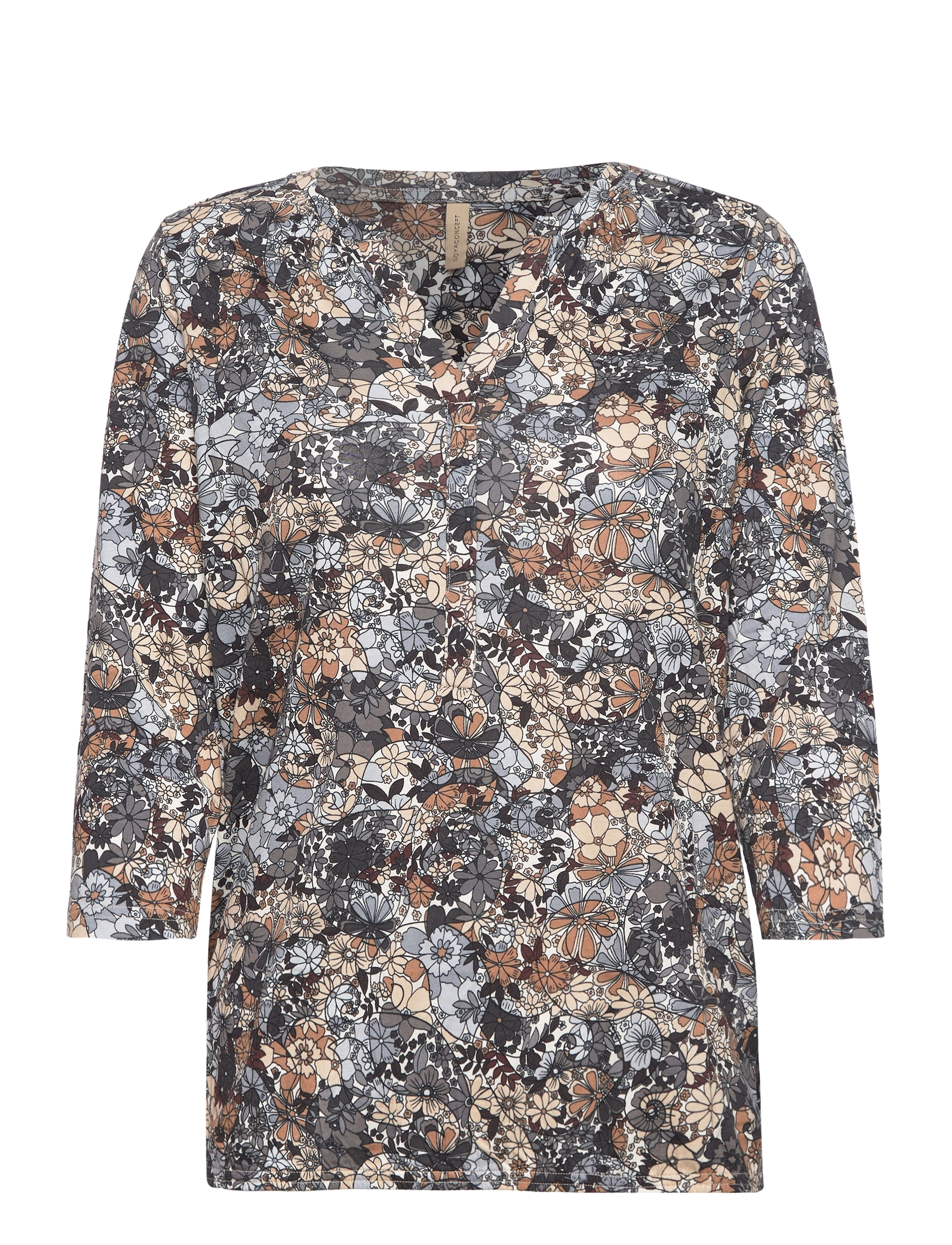 Soyaconcept SC-FELICITY AOP - Bluser - BLACK COMBI / brown