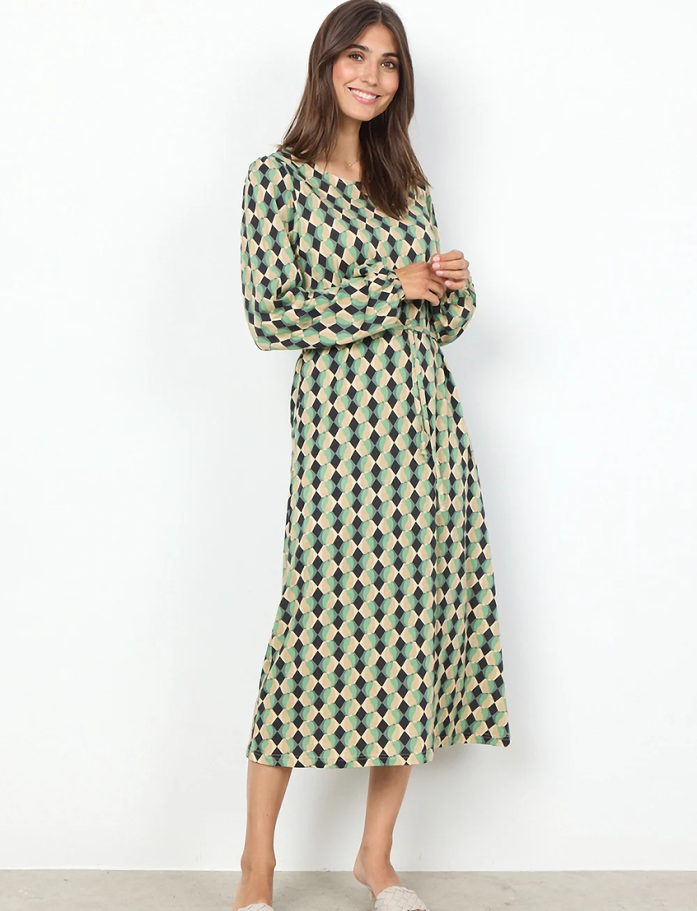 Soyaconcept Sc felicity Aop Midi jurken Boozt