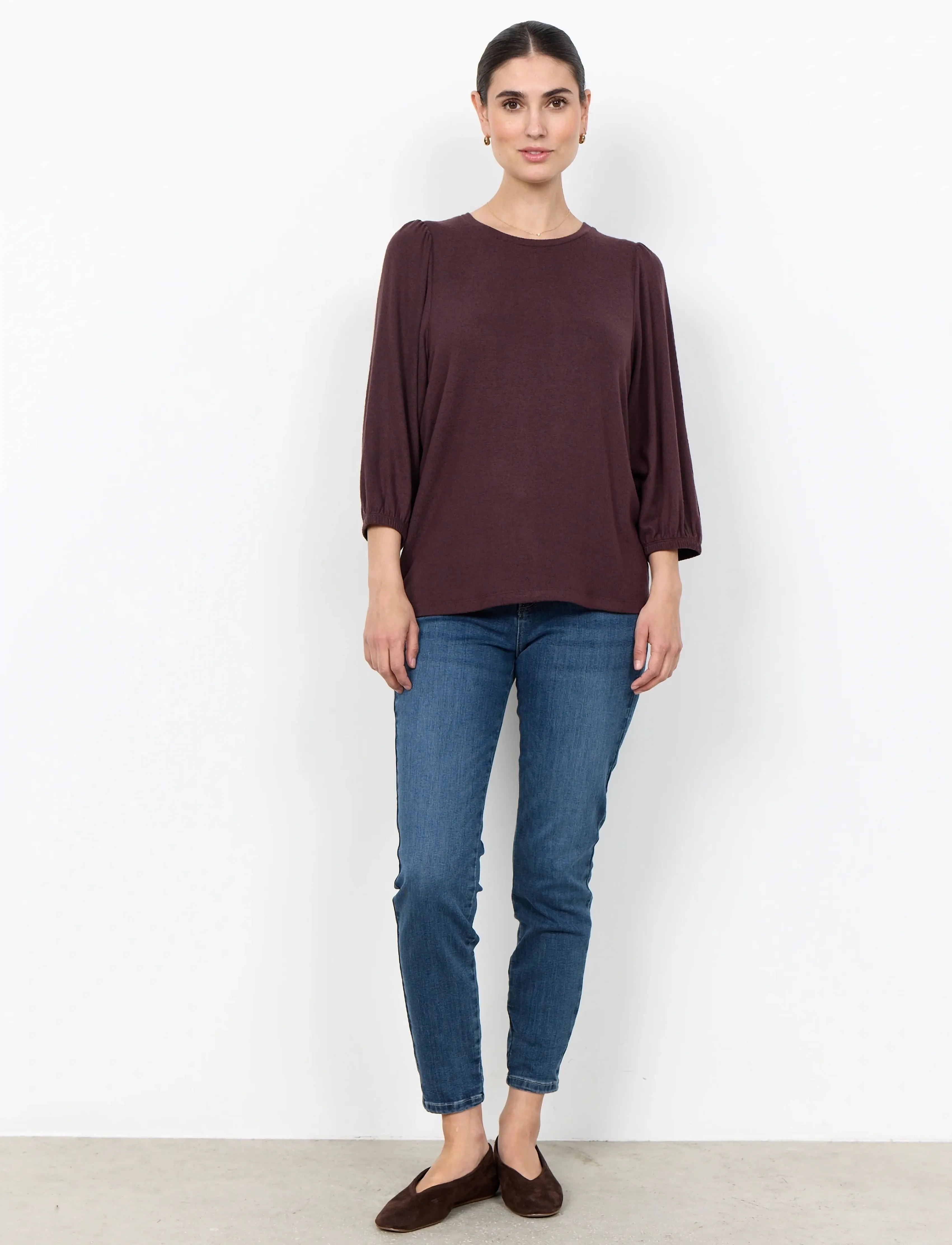 Soyaconcept - SC-BIARA - pikkade varrukatega pluusid - 98980 chocolate plum melange - 3