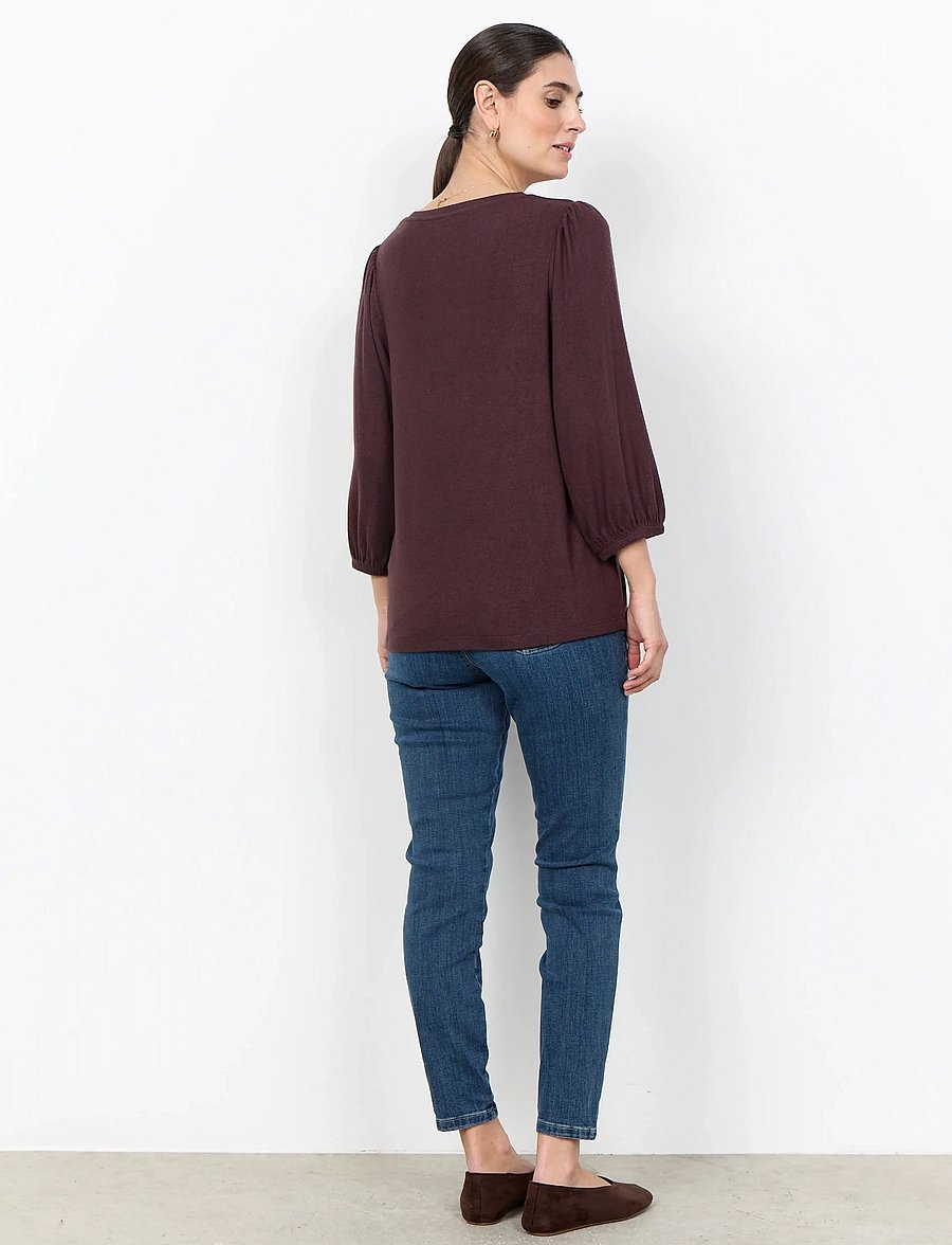 Soyaconcept - SC-BIARA - pikkade varrukatega pluusid - 98980 chocolate plum melange - 4