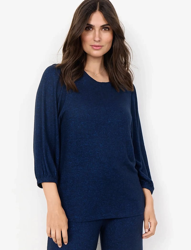 Soyaconcept - SC-BIARA - long sleeved blouses - navy melange - 0